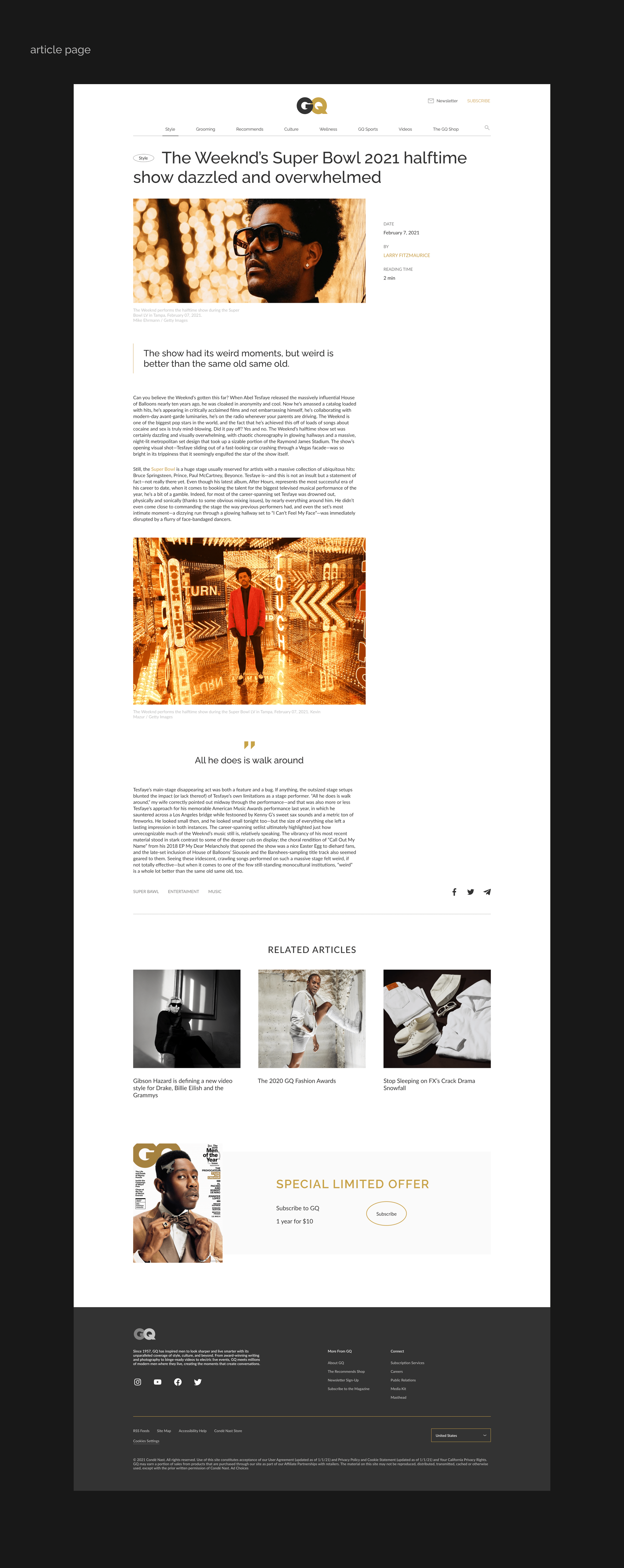 GQ | website redesign — Изображение №7 — Интерфейсы на Dprofile