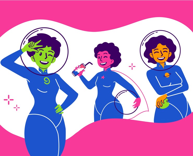 Illustrations for brand juicy space — Брендинг, Иллюстрация на Dprofile