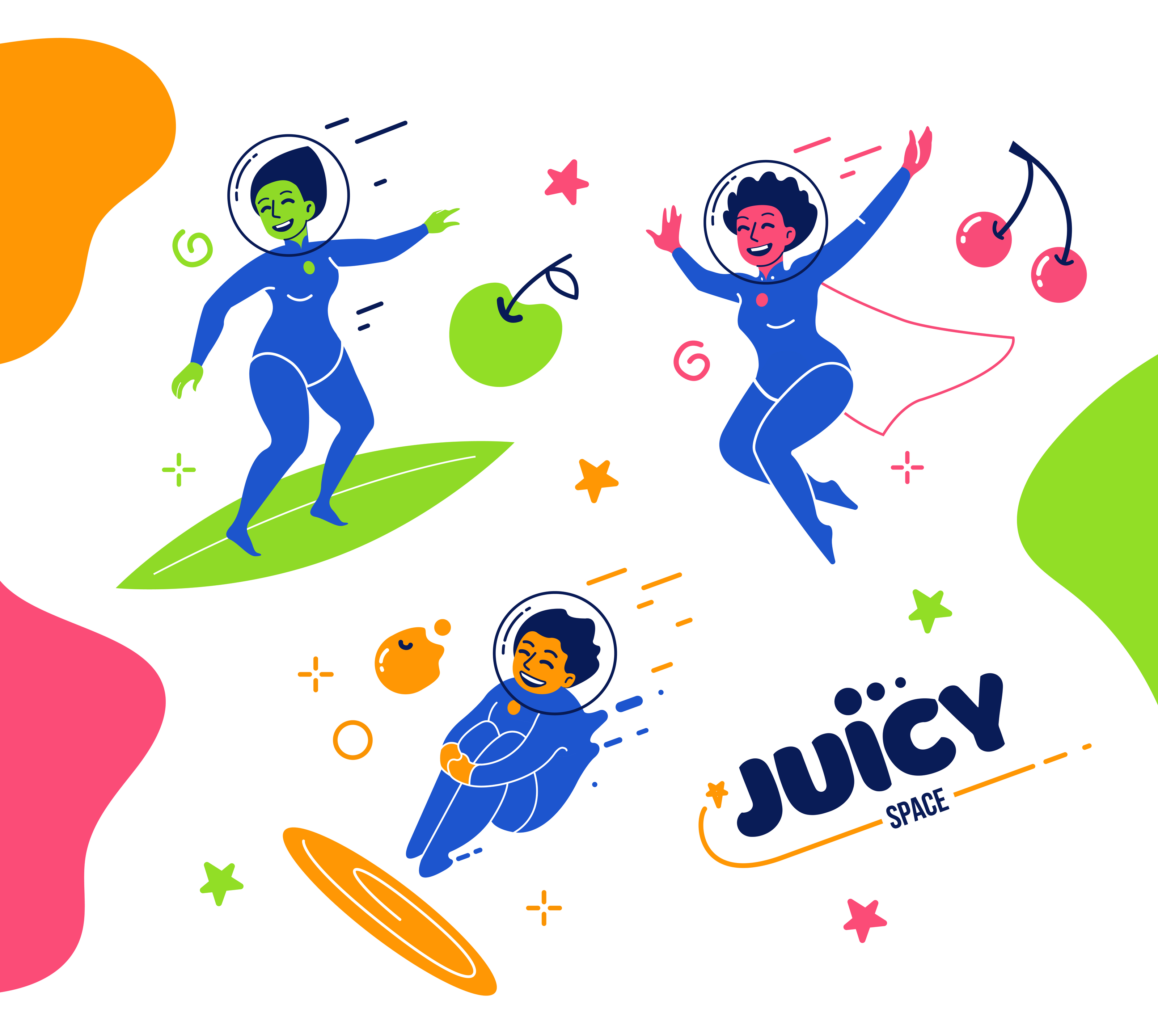 Illustrations for brand juicy space — Изображение №10 — Брендинг, Иллюстрация на Dprofile