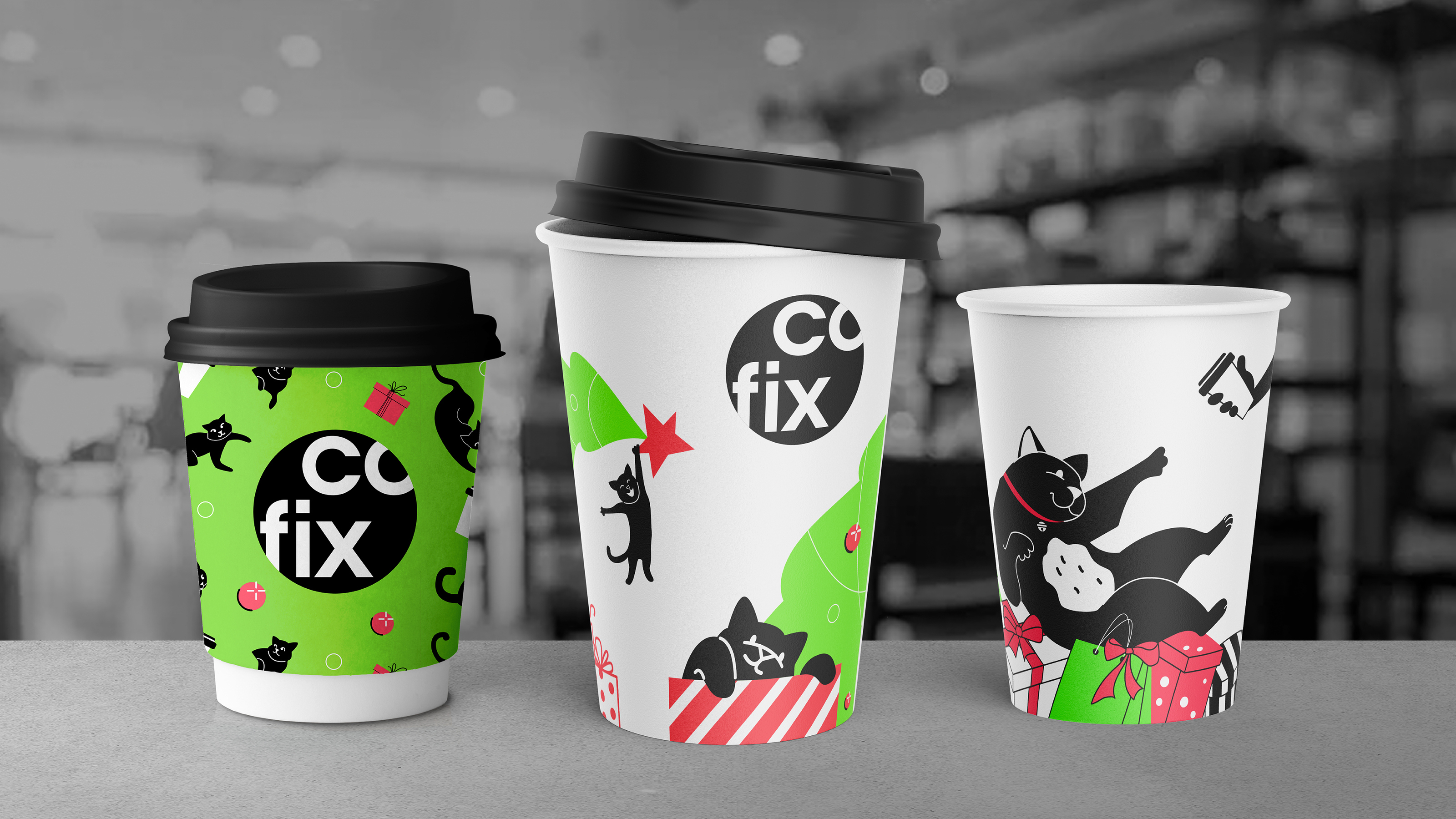 Концепция новогодних стаканчиков Cofix — Изображение №6 — Брендинг, Иллюстрация на Dprofile