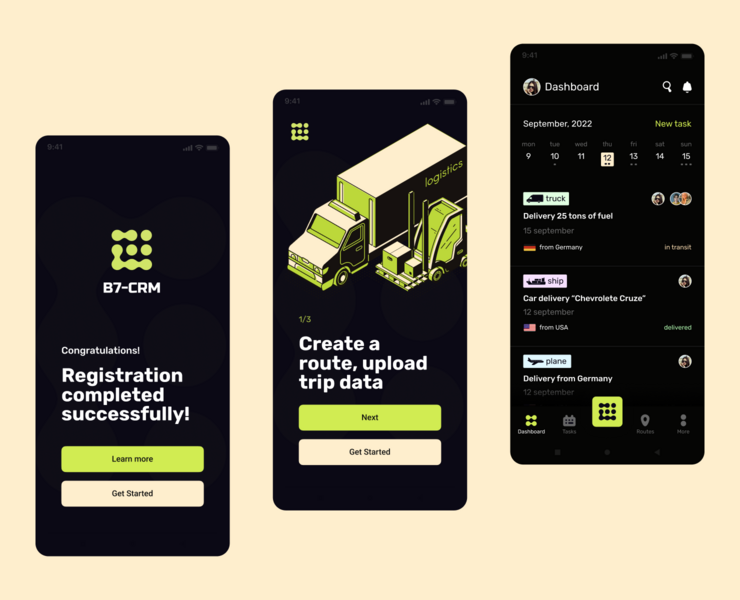 Transport company app design, crm system на Dprofile