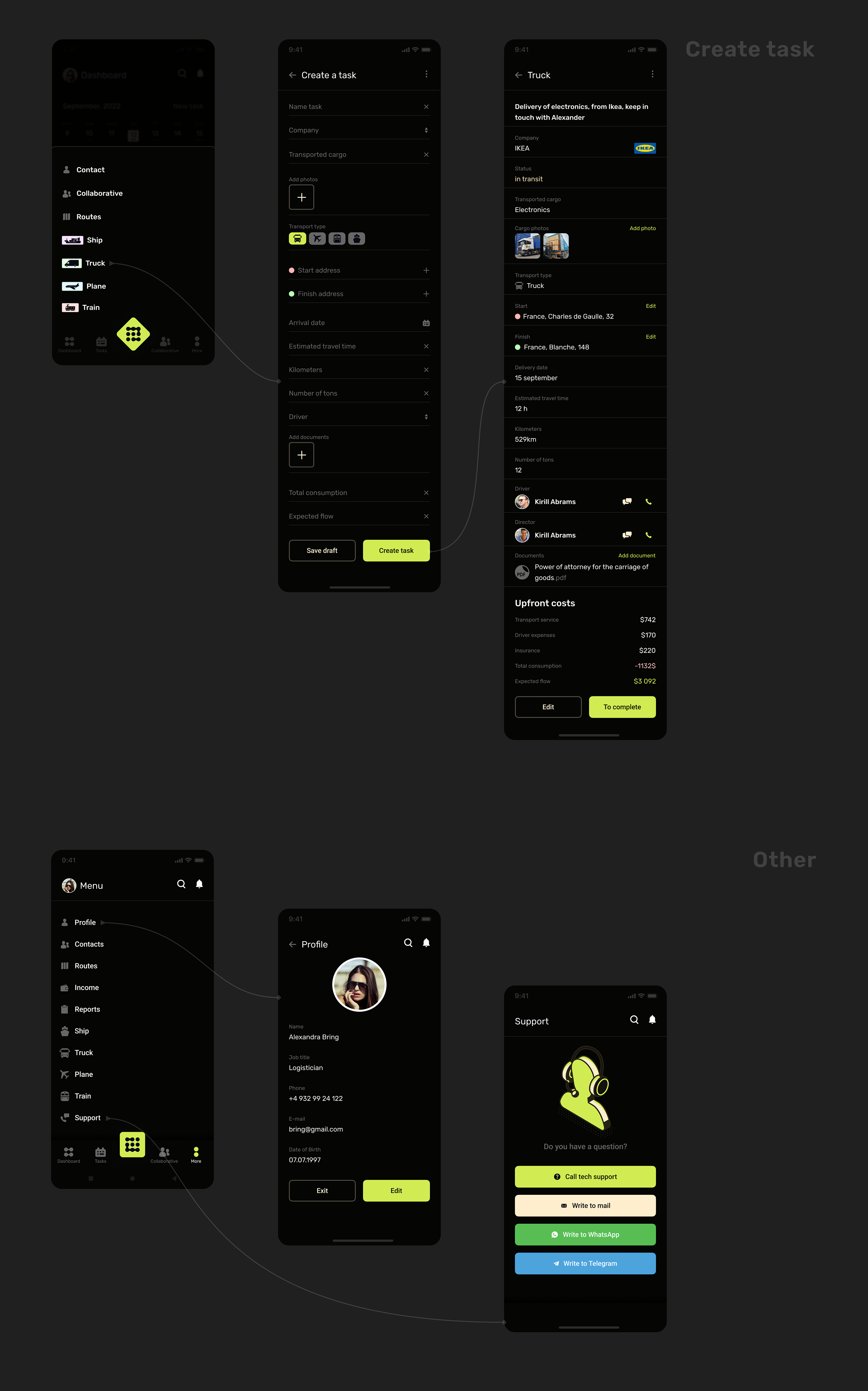Transport company app design, crm system — Изображение №9 — Интерфейсы на Dprofile