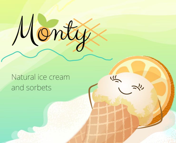 Monty. Ice cream logo and brand — Брендинг, Иллюстрация на Dprofile