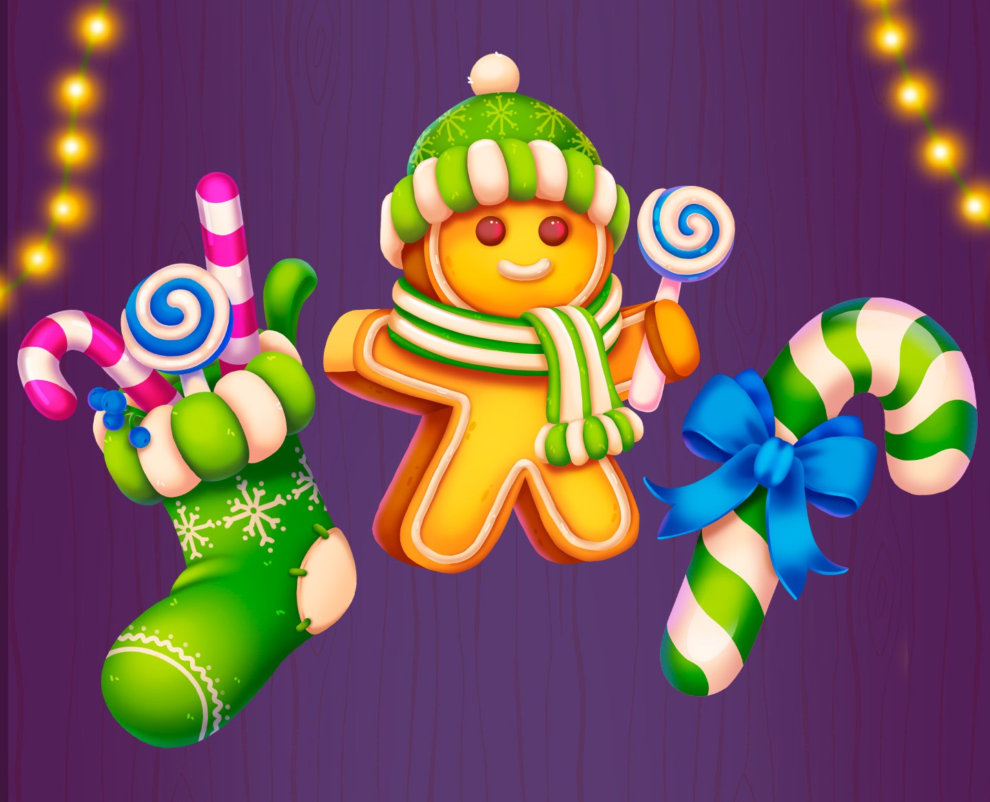 Рождественские иконки - пропсы для игры — Иллюстрация на Dprofile