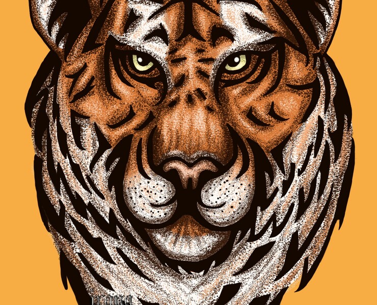 #тигр #tiger #иллюстрация #illustration #принт #print — Иллюстрация на Dprofile