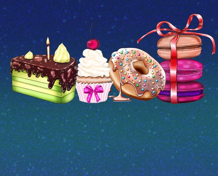 Десерты проработка прорисовка / desserts elaboration drawing — Иллюстрация на Dprofile