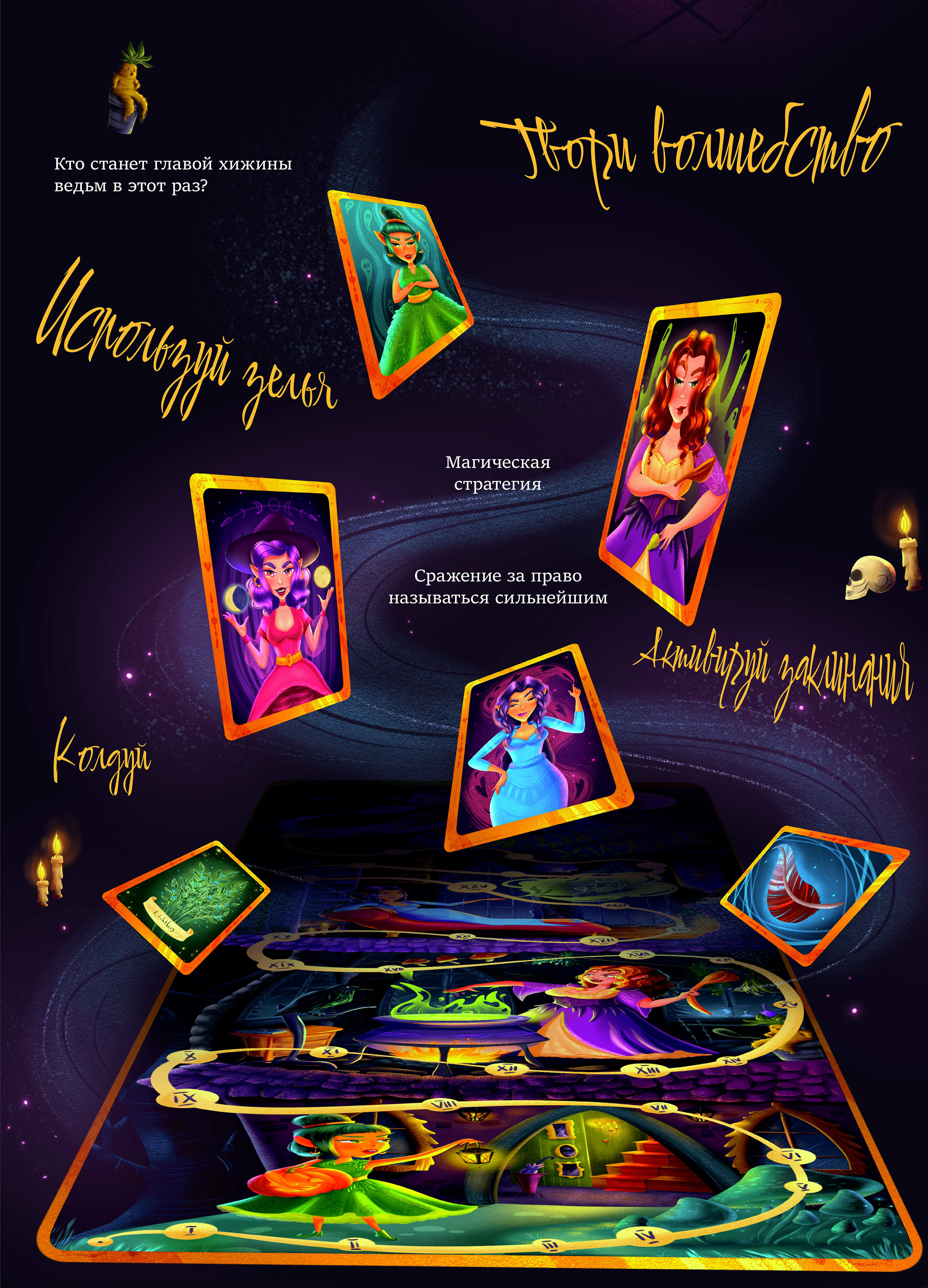 Ведьмина хижина. Настольная игра — Изображение №7 — Иллюстрация на Dprofile