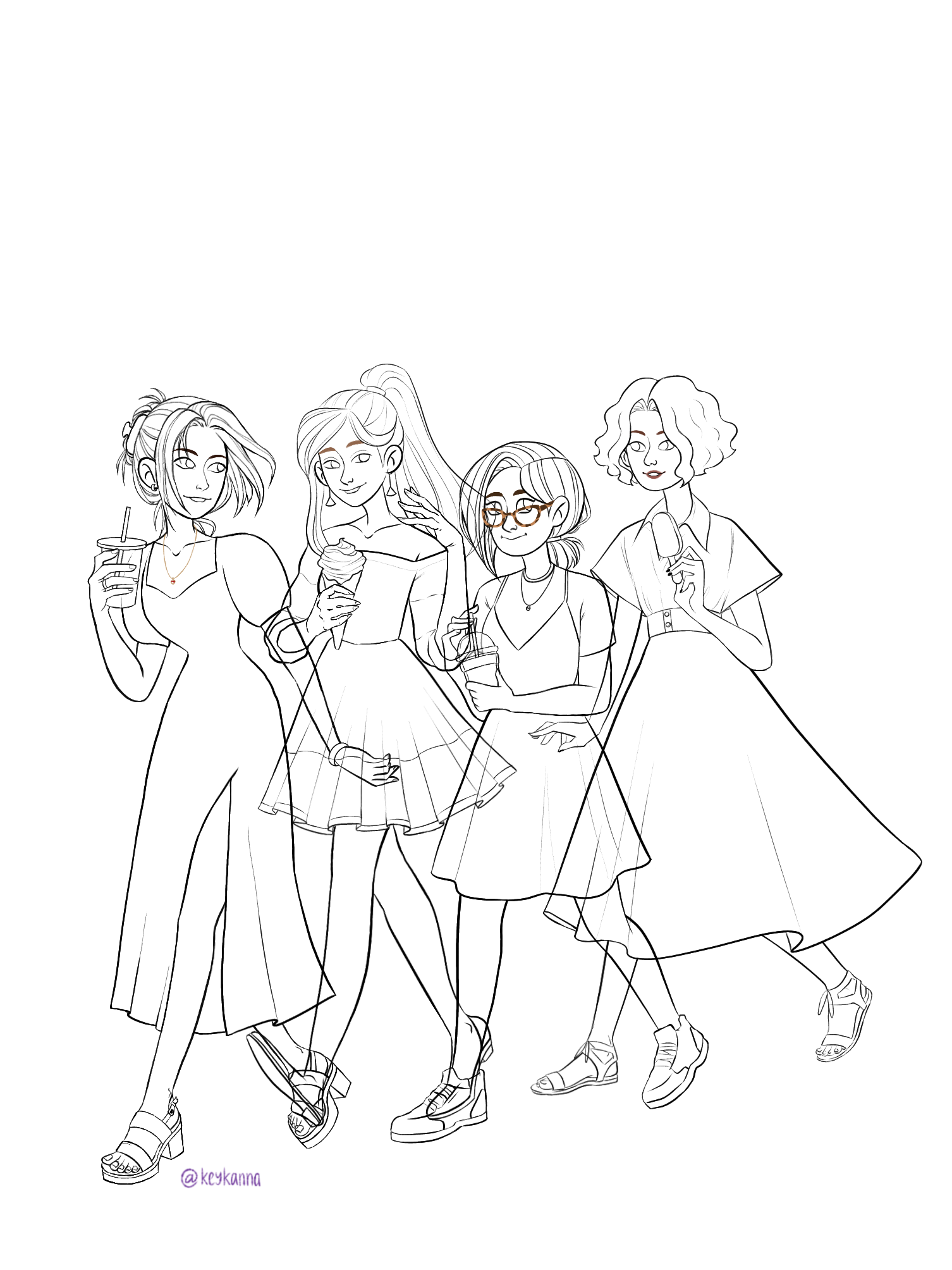 ЛЕТНИЕ ДЕВУШКИ | Дизайн летних платьев — Изображение №1 — Иллюстрация на Dprofile