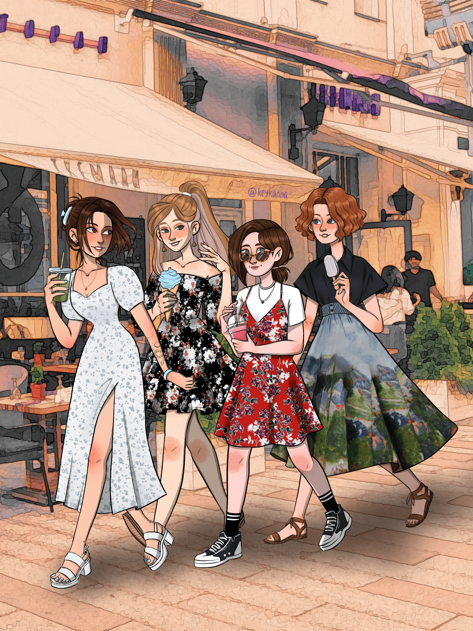 ЛЕТНИЕ ДЕВУШКИ | Дизайн летних платьев — Изображение №4 — Иллюстрация на Dprofile