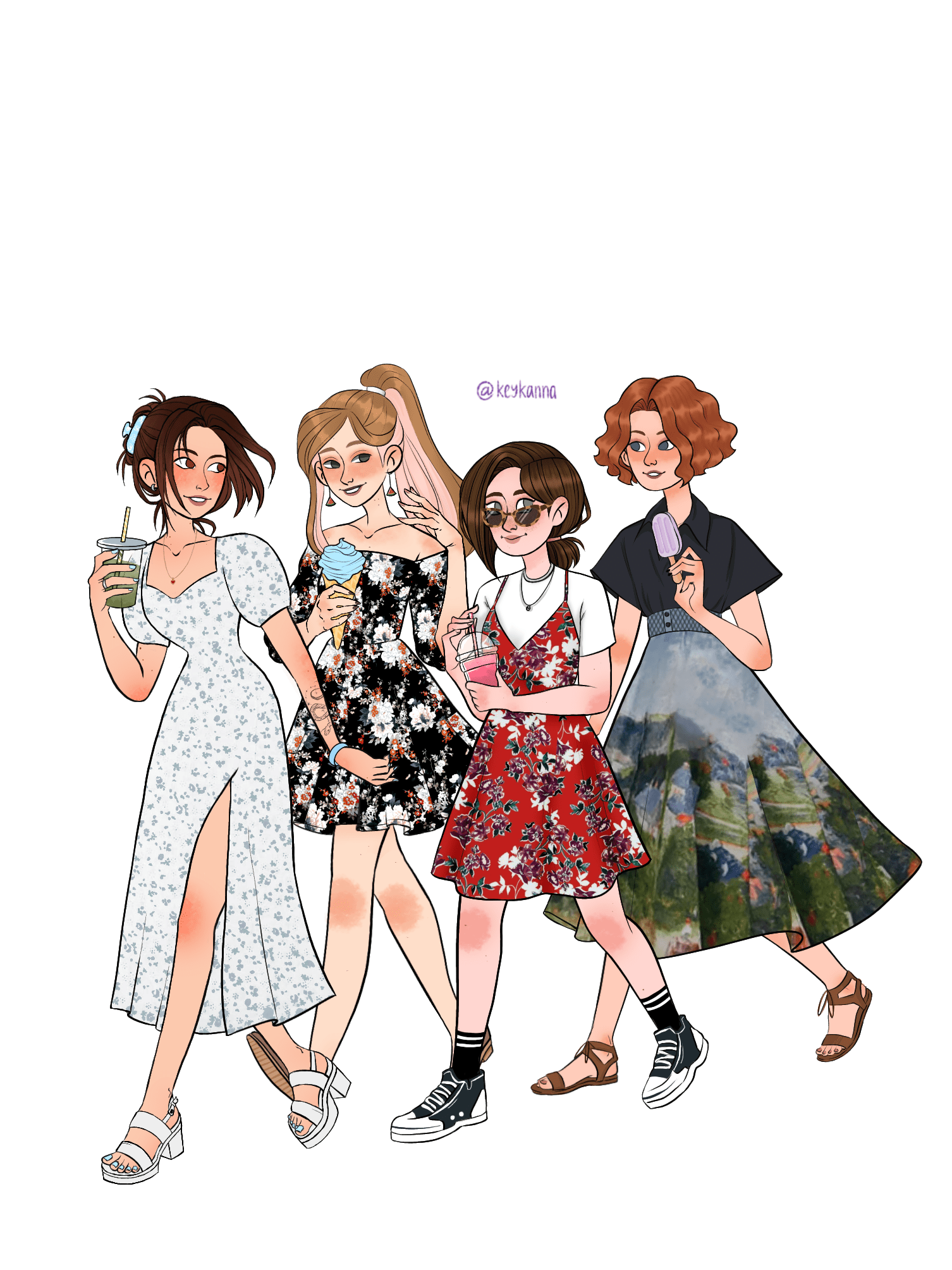 ЛЕТНИЕ ДЕВУШКИ | Дизайн летних платьев — Изображение №2 — Иллюстрация на Dprofile