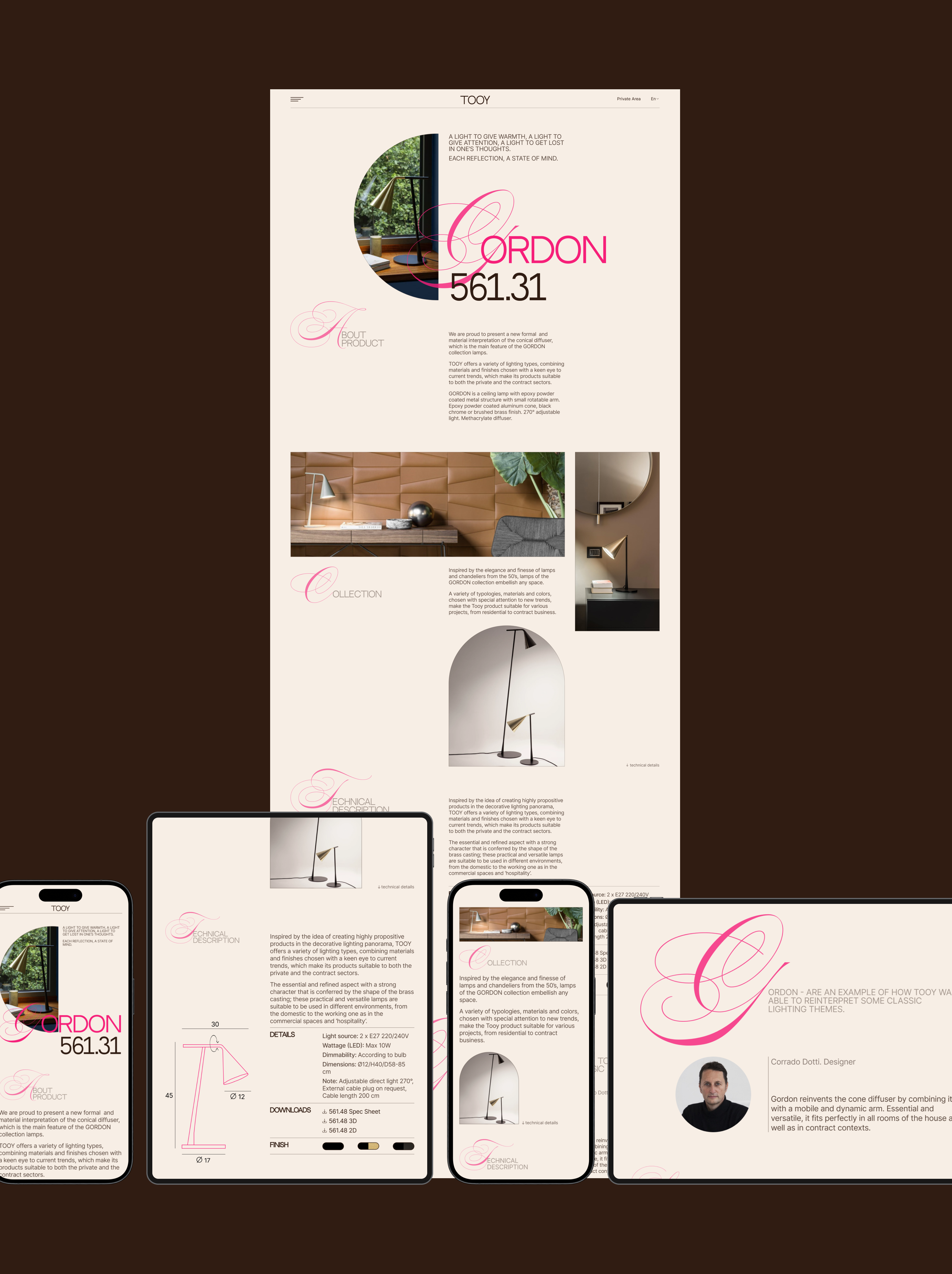 TOOY Lamps Redesign Concept — Corporate website — Изображение №7 — Интерфейсы на Dprofile