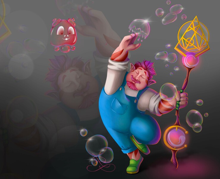 Soap bubble magician. — Иллюстрация, Графика на Dprofile