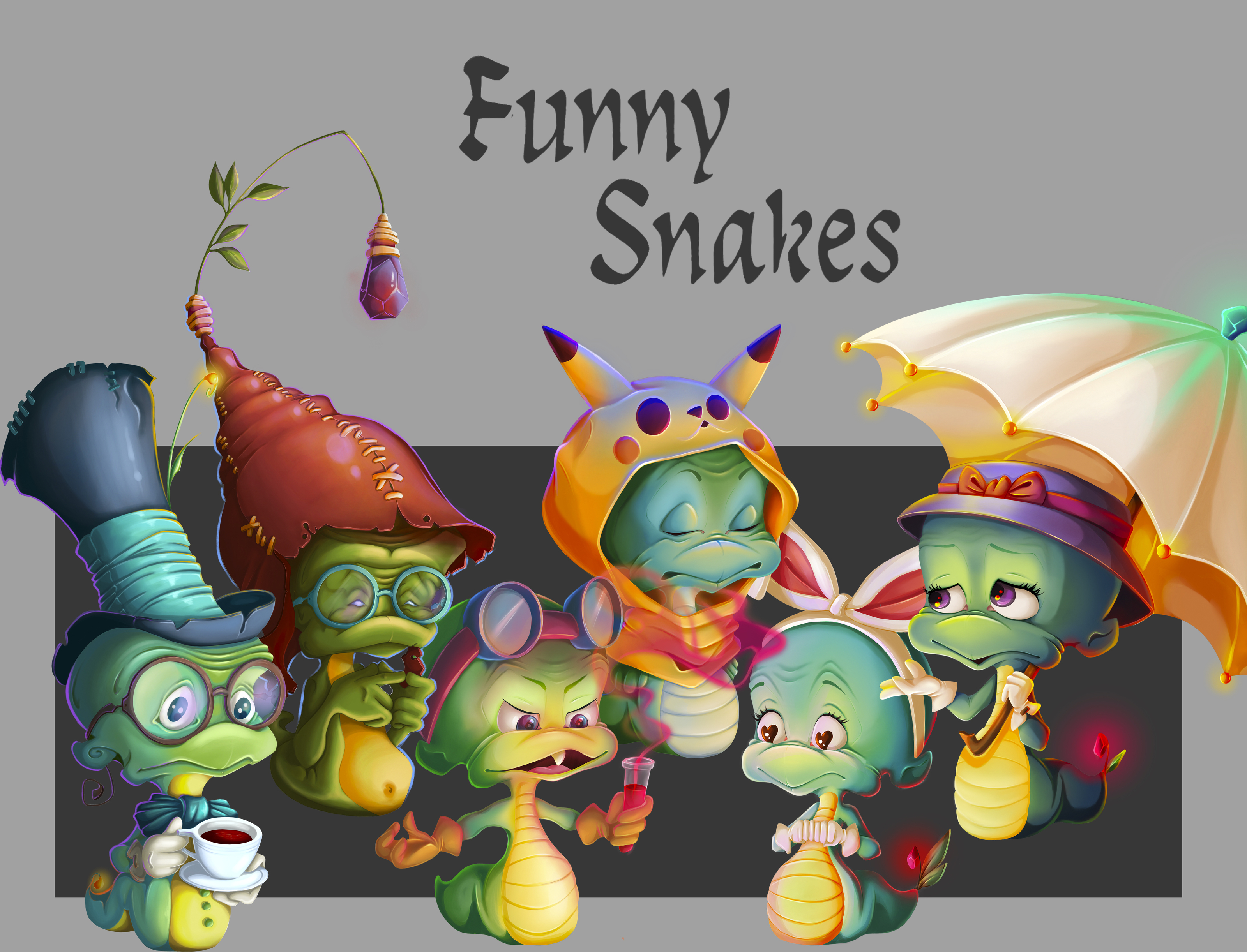 Funny Snakes — Изображение №1 — Иллюстрация, Графика на Dprofile