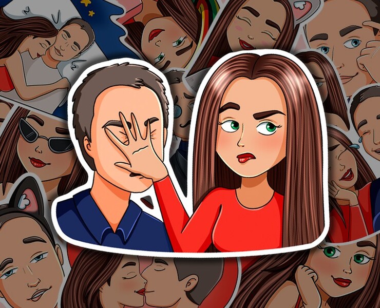 Стикерпак "вместе" на Dprofile