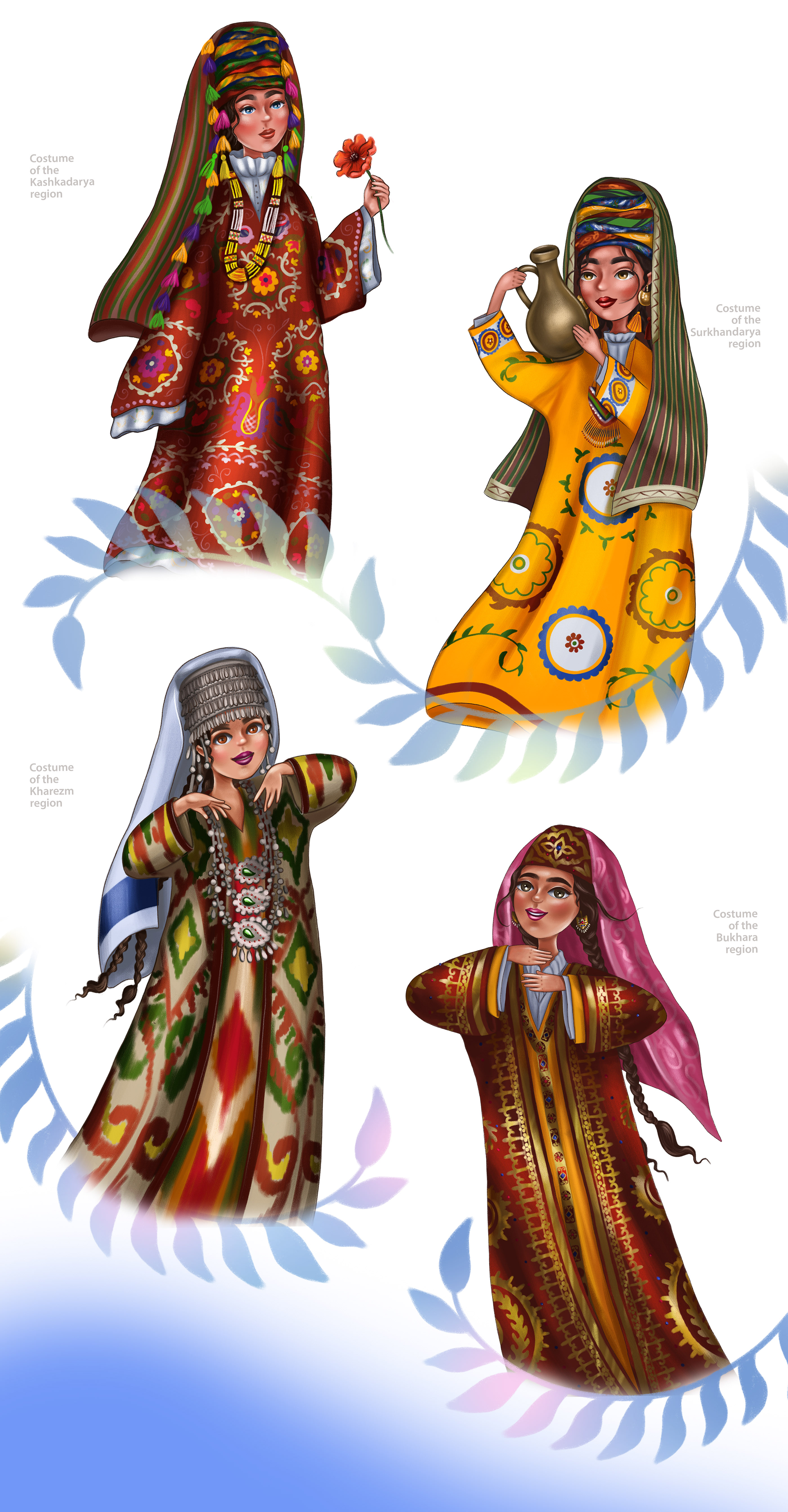 Series of illustrations with Uzbekistan fashion — Изображение №3 — Иллюстрация, Графика на Dprofile