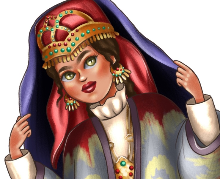 Series of illustrations with Uzbekistan fashion — Иллюстрация, Графика на Dprofile