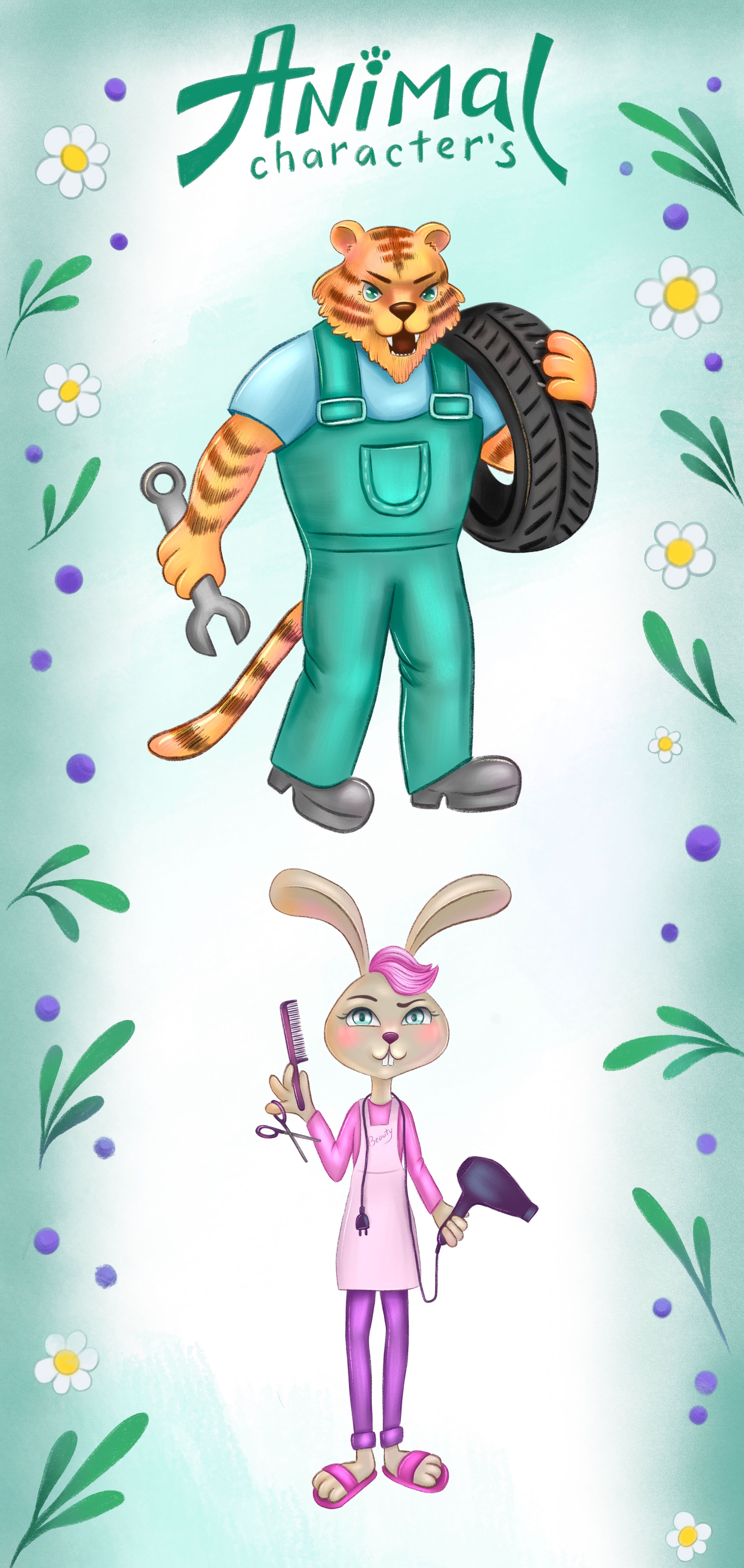 Professional animals series of character illustrations — Изображение №1 — Иллюстрация на Dprofile