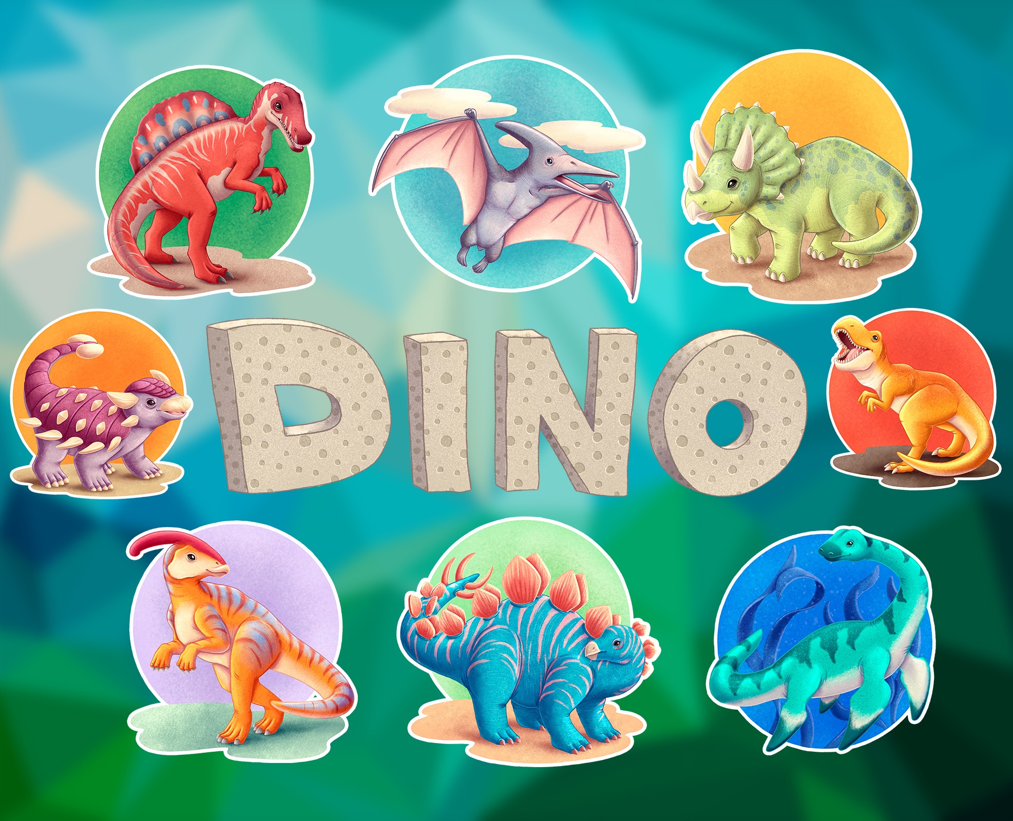 Дино стикеры — Иллюстрация на Dprofile