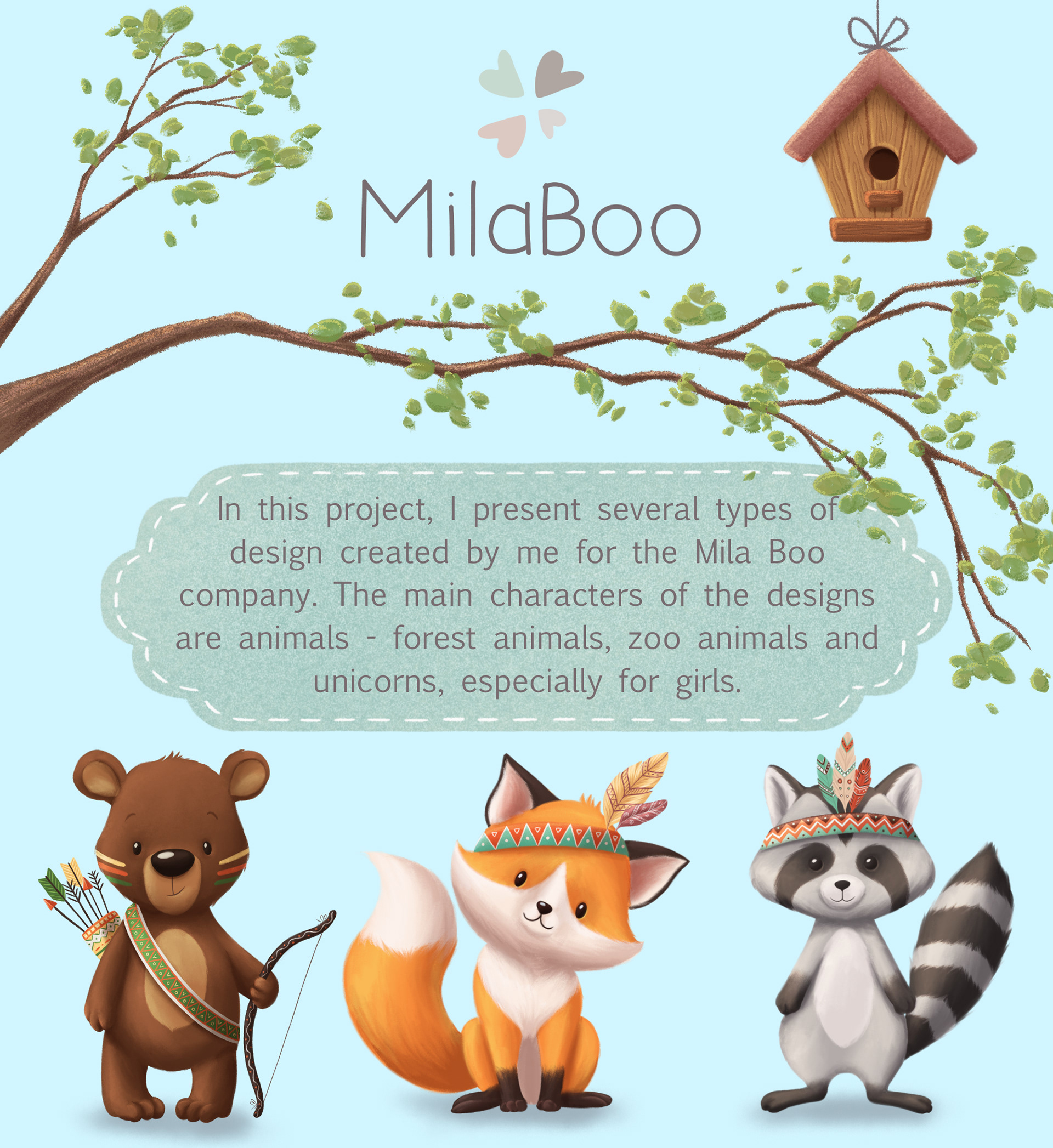 Дизайн для детских товаров Mila Boo — Изображение №1 — Брендинг, Иллюстрация на Dprofile
