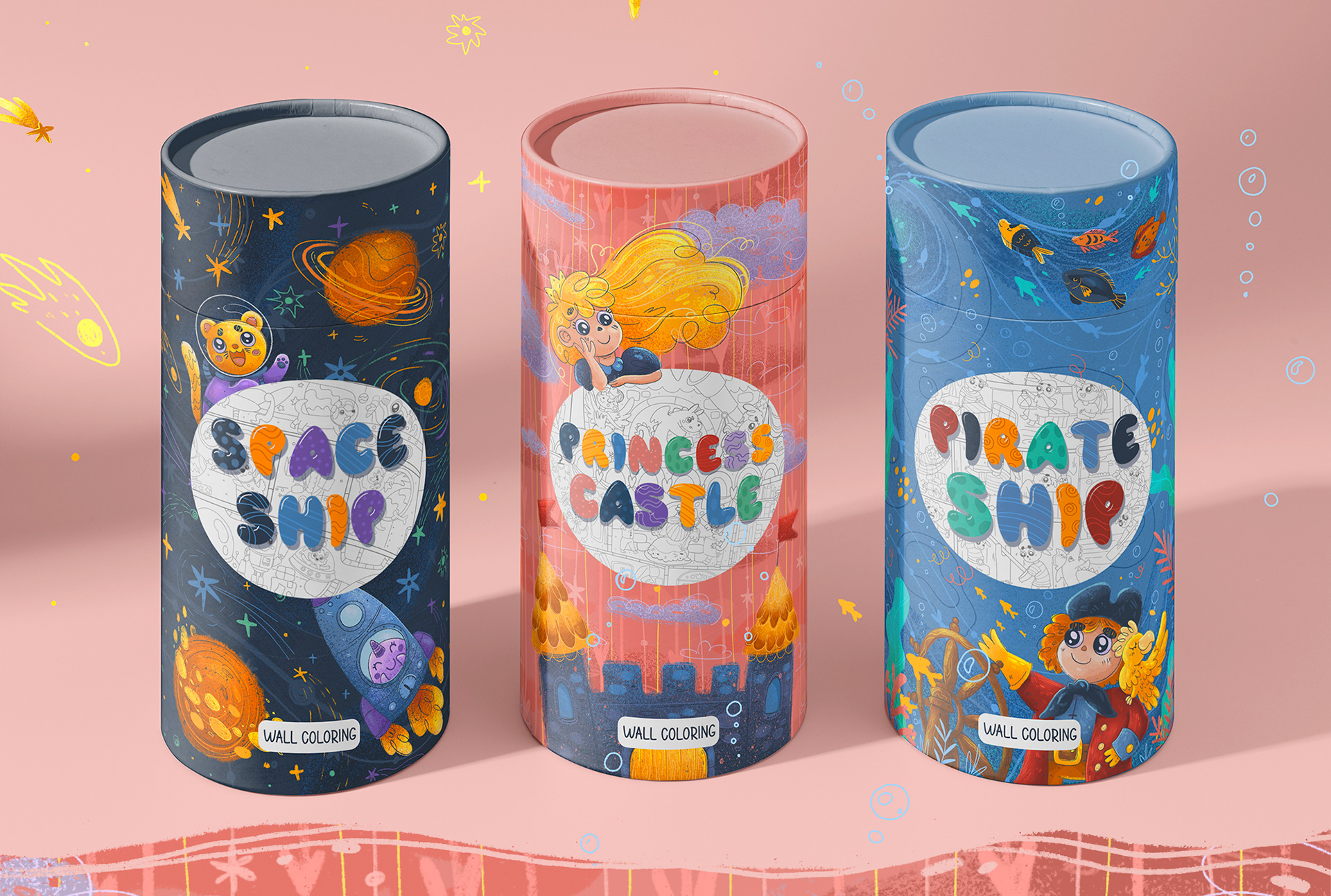 Настенные раскраски для девочек и мальчиков — Изображение №3 — Иллюстрация на Dprofile