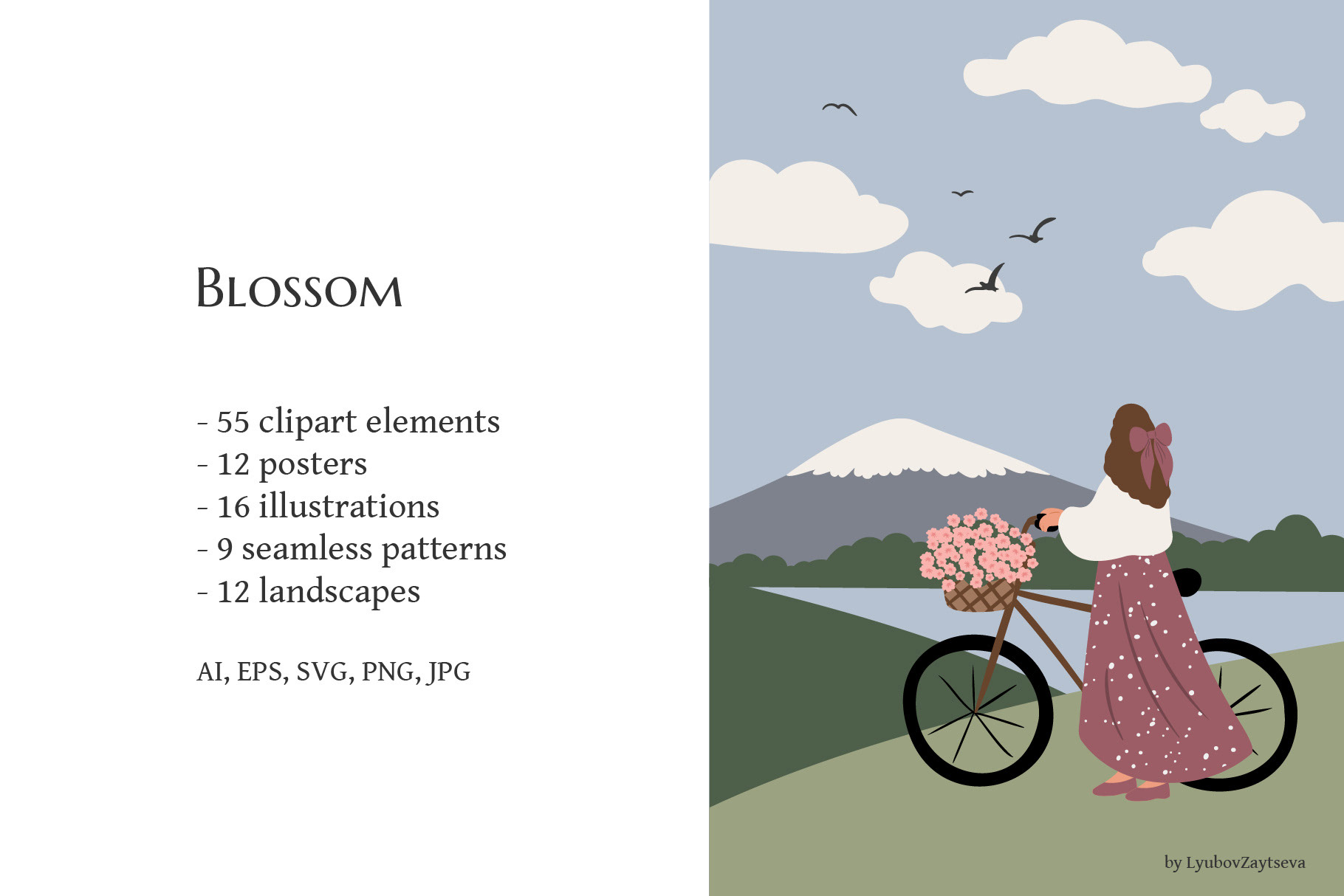 Blossom. Коллекция векторных иллюстраций для микростоков — Изображение №2 — Иллюстрация, Графика на Dprofile
