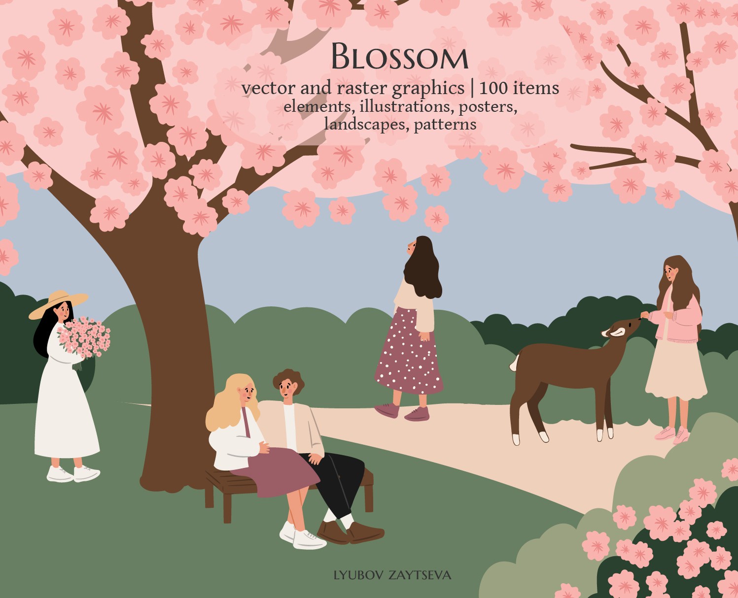 Blossom. Коллекция векторных иллюстраций для микростоков — Иллюстрация, Графика на Dprofile