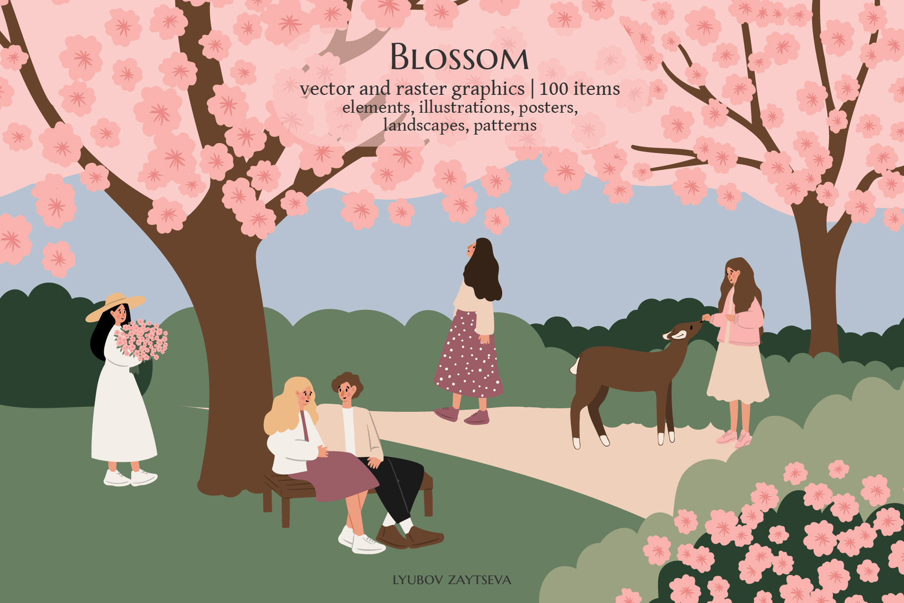 Blossom. Коллекция векторных иллюстраций для микростоков — Изображение №1 — Иллюстрация, Графика на Dprofile