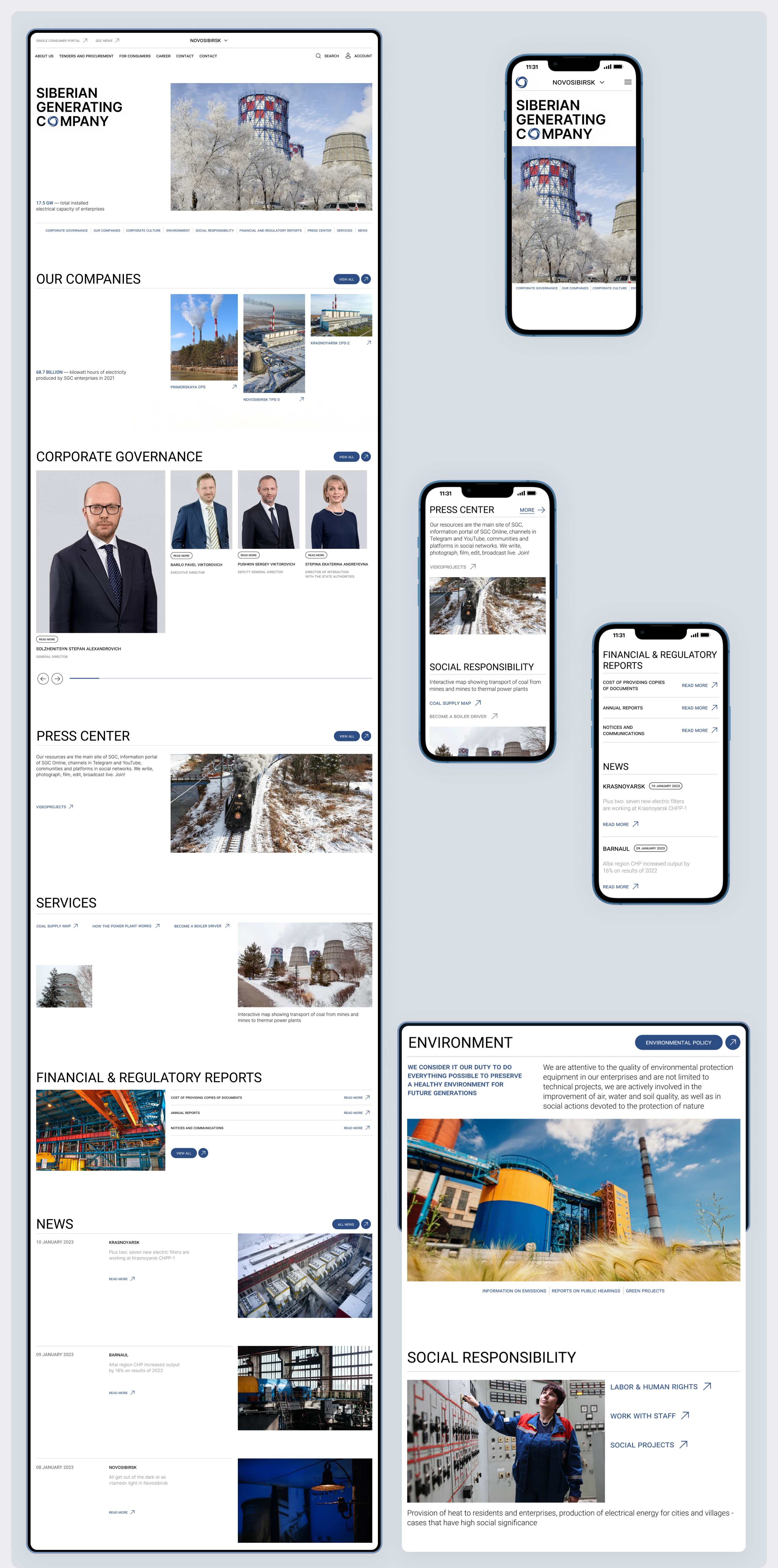 Siberian Generating Company | Corporate site concept — Изображение №2 — Интерфейсы, Брендинг на Dprofile