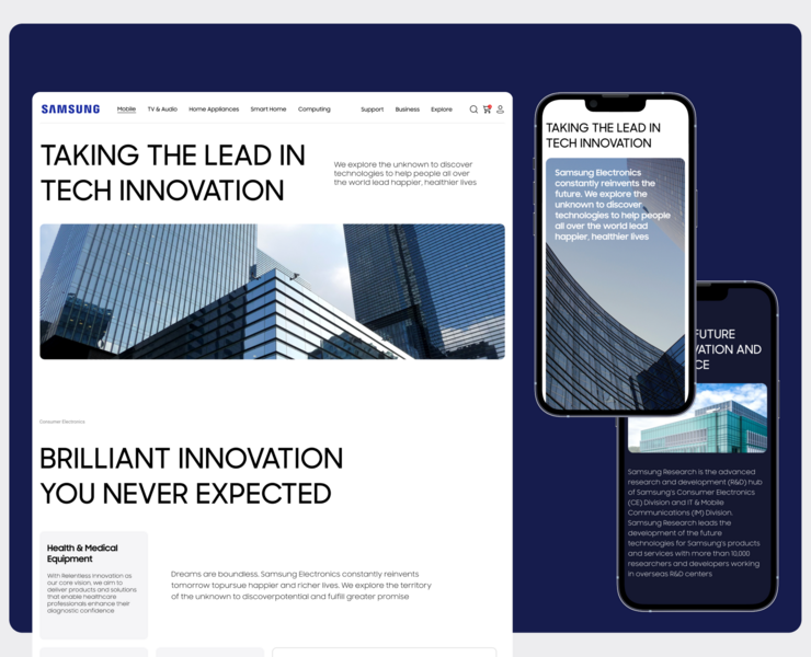 Samsung Corporate Site | Redesign concept — Интерфейсы на Dprofile