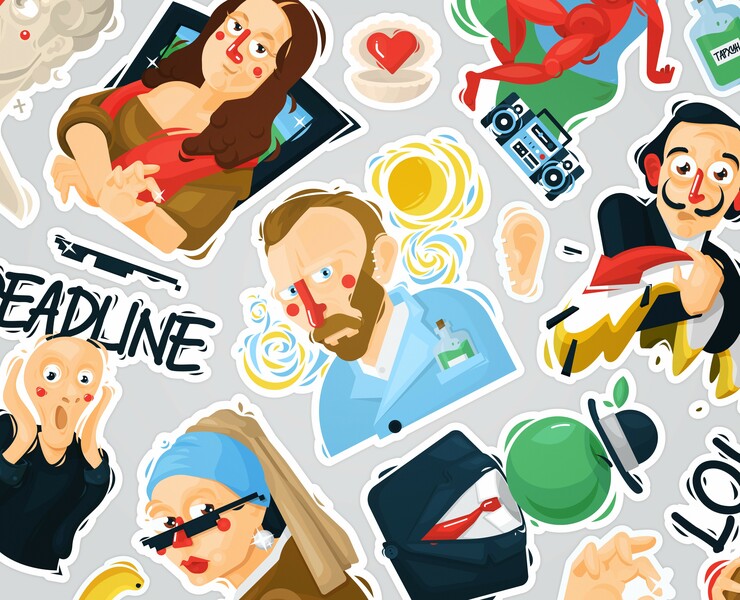 Stickers Legends Of Art — Брендинг, Иллюстрация на Dprofile