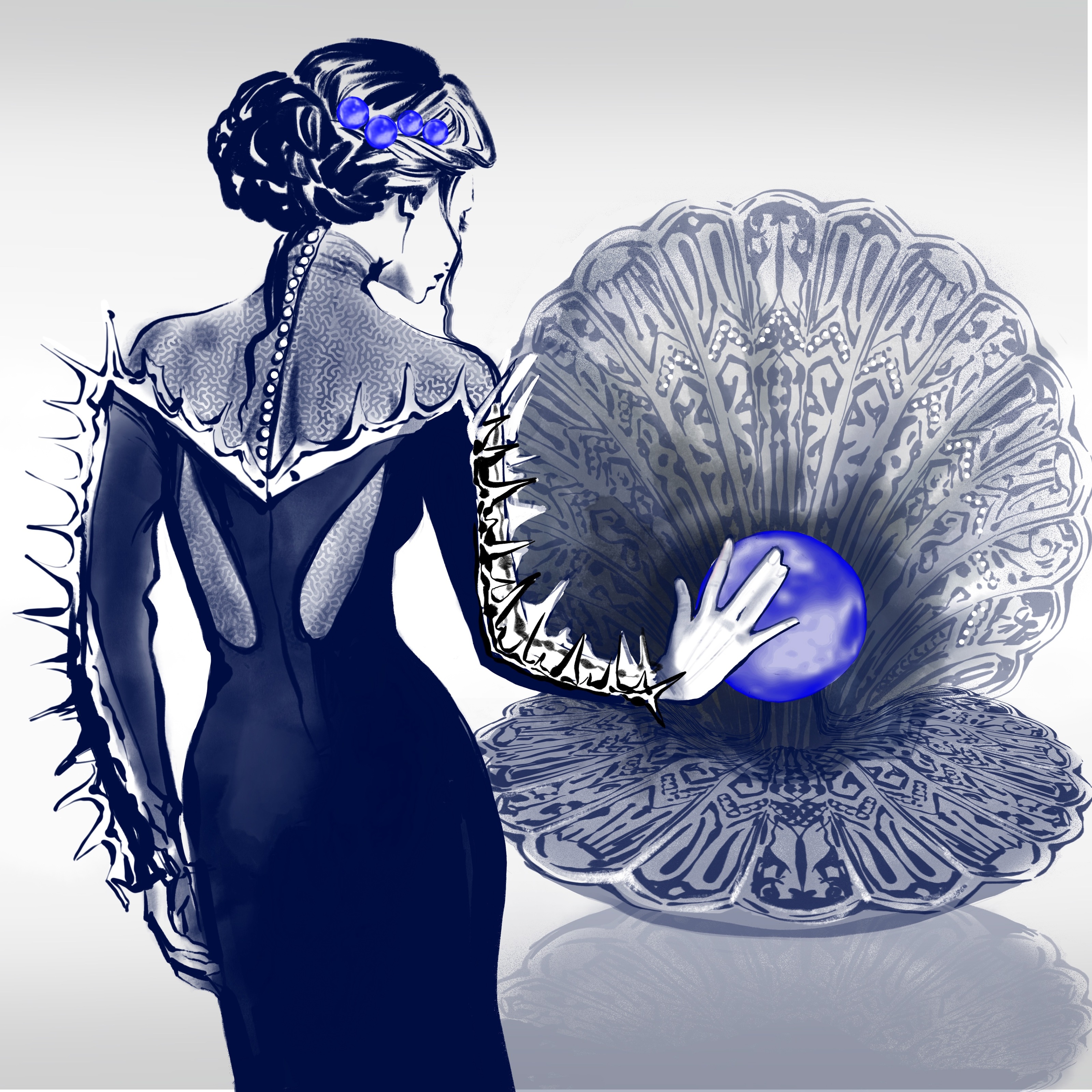 Fashion illustration on the theme "Scallop" — Изображение №3 — Иллюстрация, Графика на Dprofile