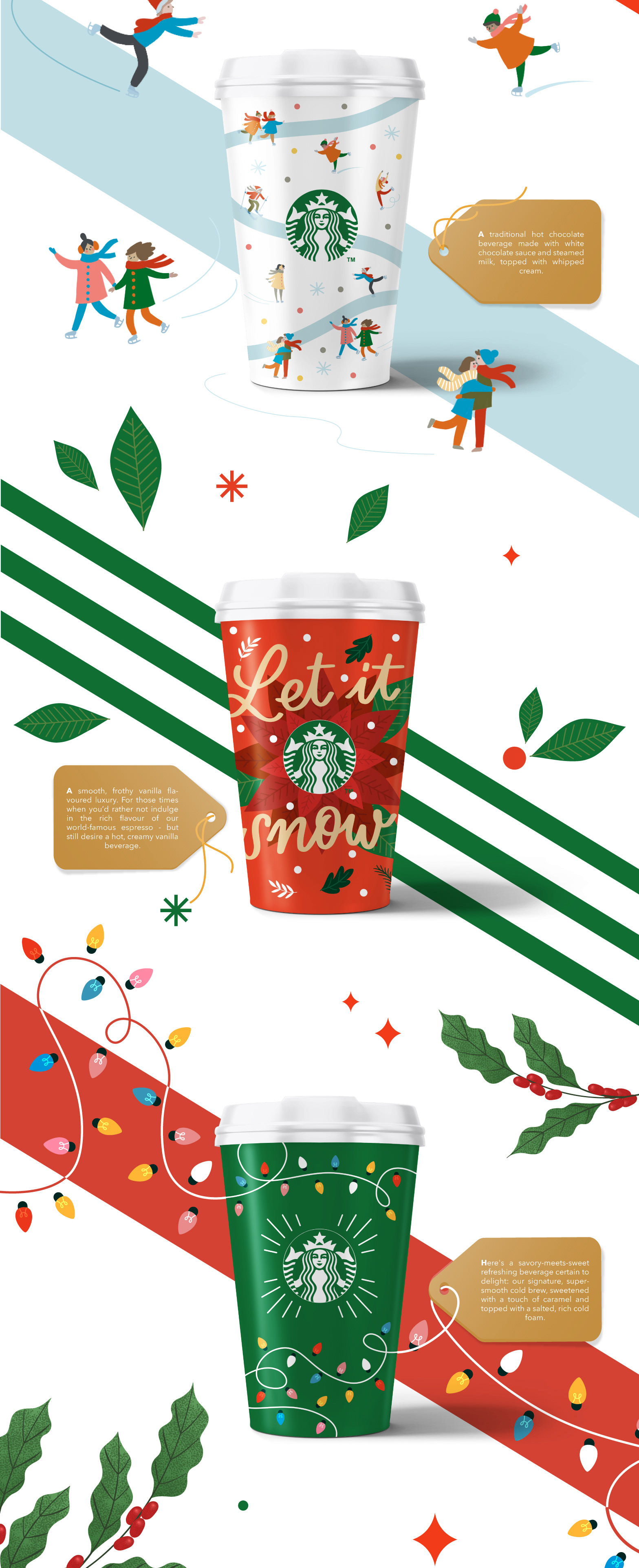 Новогодняя коллекция стаканчиков Starbucks — Изображение №4 — Брендинг, Иллюстрация на Dprofile