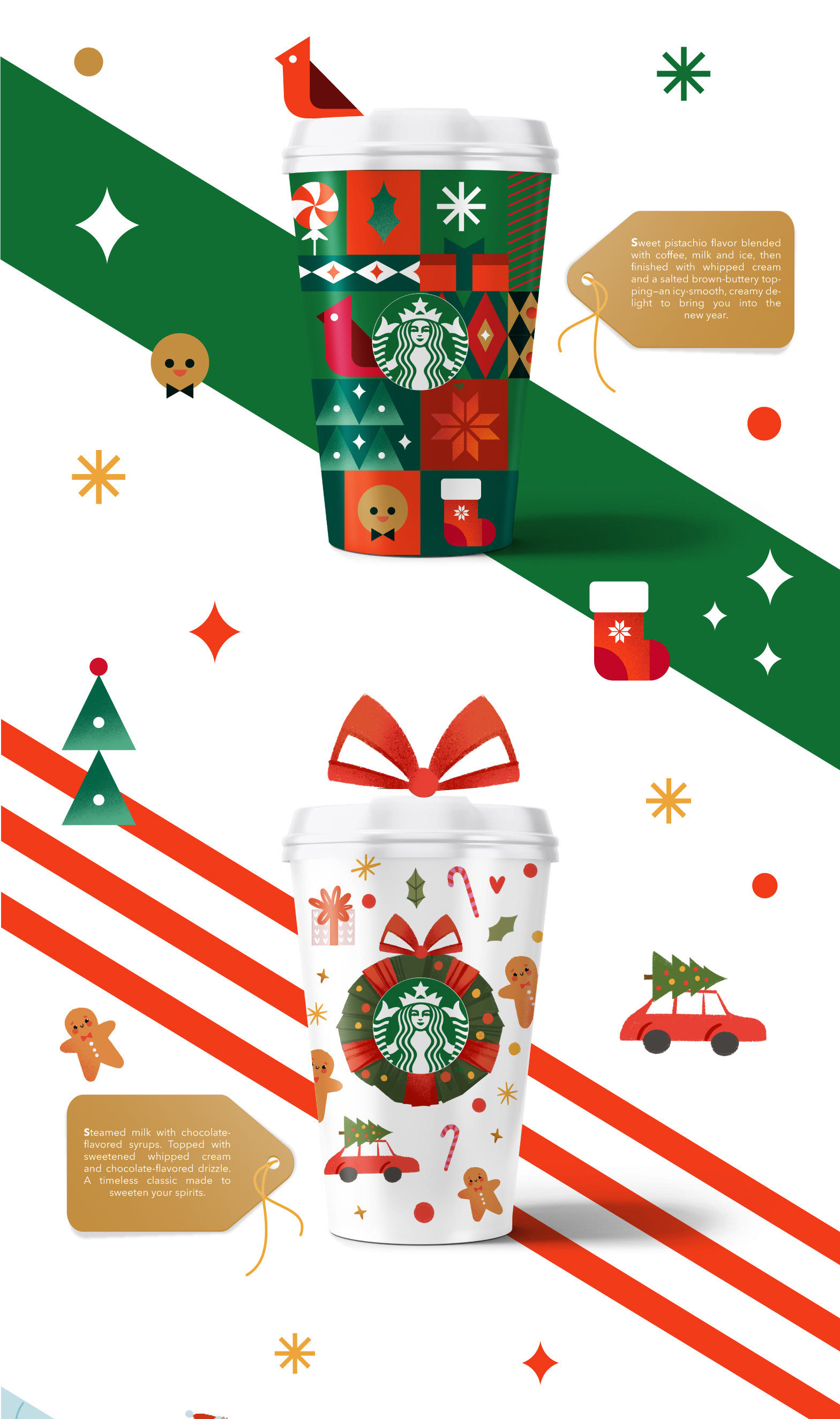 Новогодняя коллекция стаканчиков Starbucks — Изображение №3 — Брендинг, Иллюстрация на Dprofile