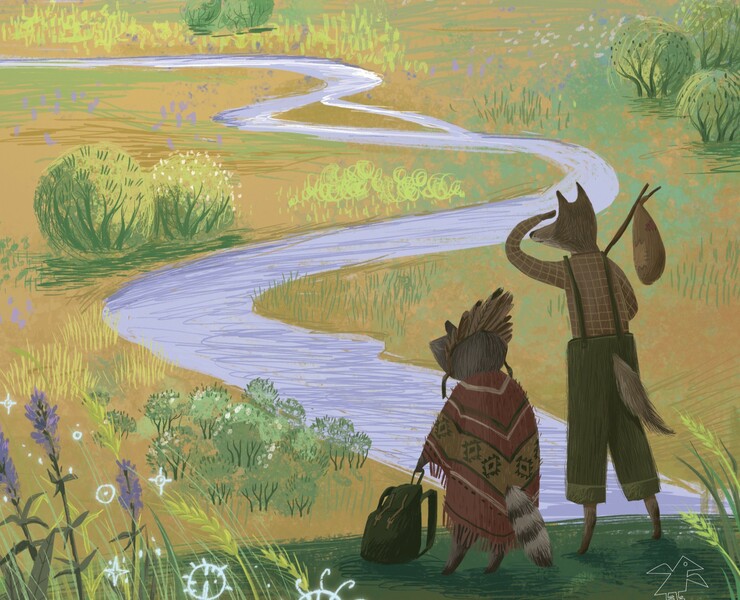 Обложка для книги "Мистер Койот и мистер Енот". — Иллюстрация, Графика на Dprofile