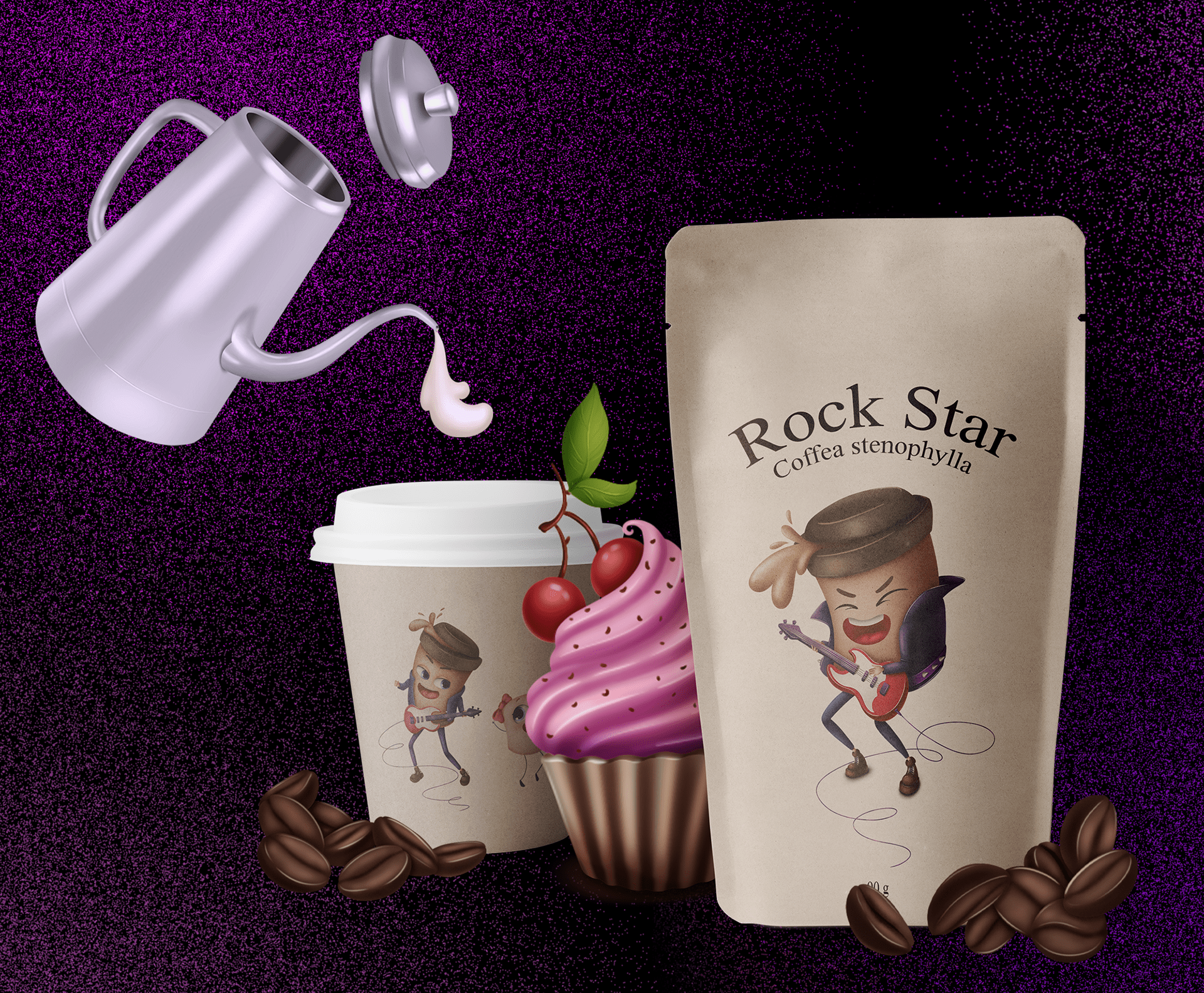 Design concept for the coffee shop "Rock Star" — Изображение №4 — Иллюстрация на Dprofile