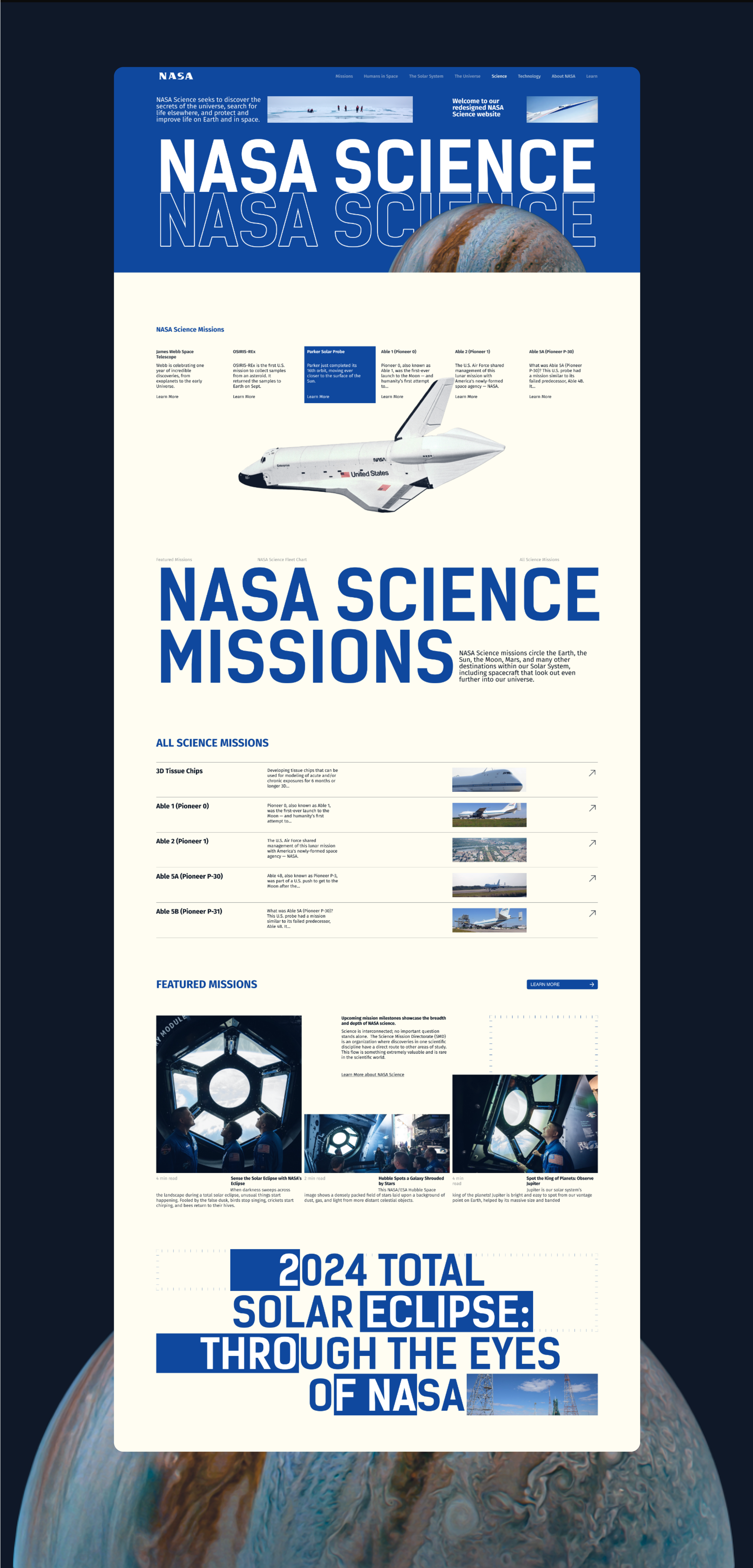 Редизайн корпоротивного сайта NASA — Изображение №9 — Интерфейсы на Dprofile