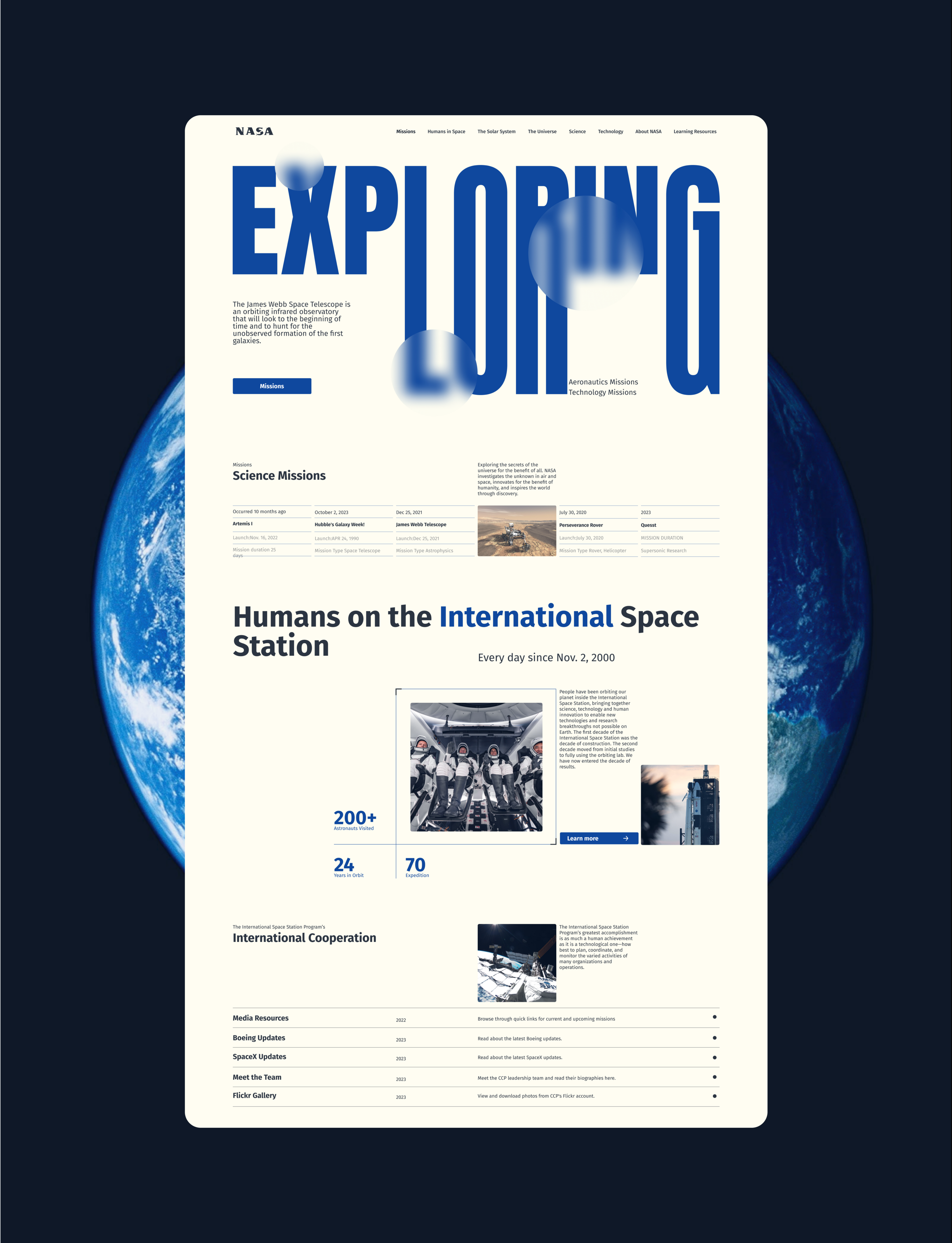 Редизайн корпоротивного сайта NASA — Изображение №3 — Интерфейсы на Dprofile