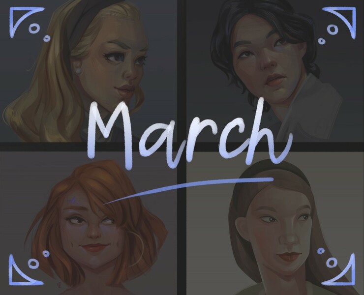 Portraits studies/ March 2023 — Иллюстрация, Графика на Dprofile
