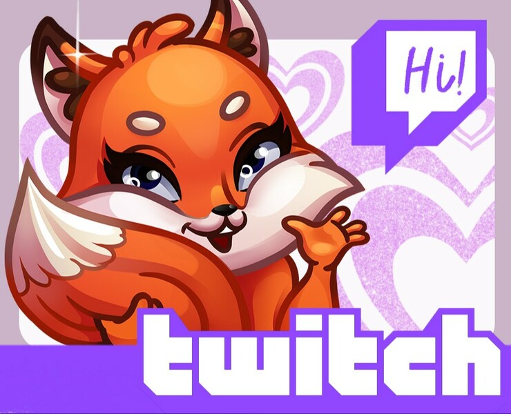 Fox character for Twitch channel — Иллюстрация, Графика на Dprofile