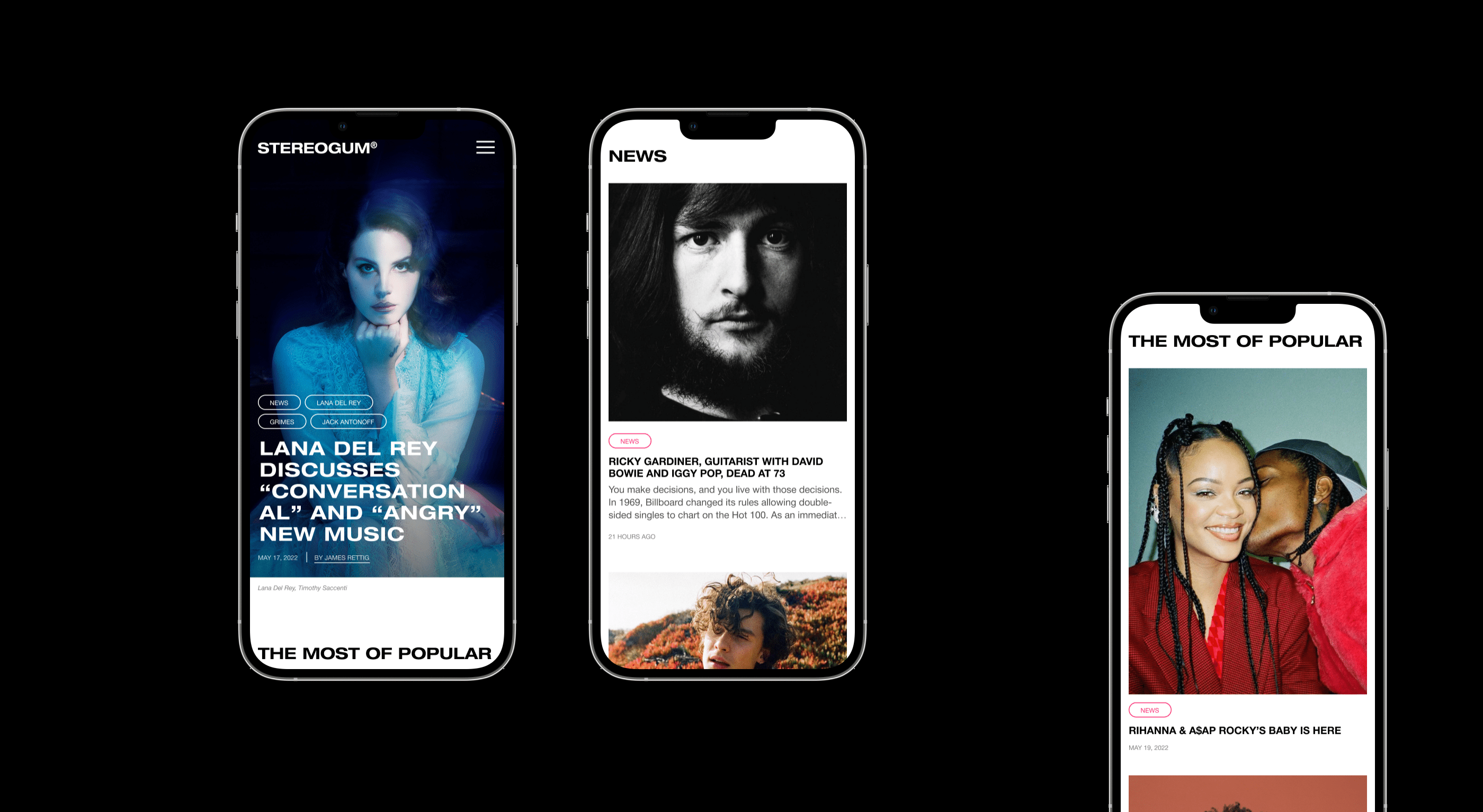 STEREOGUM | News website redesign — Изображение №3 — Интерфейсы, Анимация на Dprofile