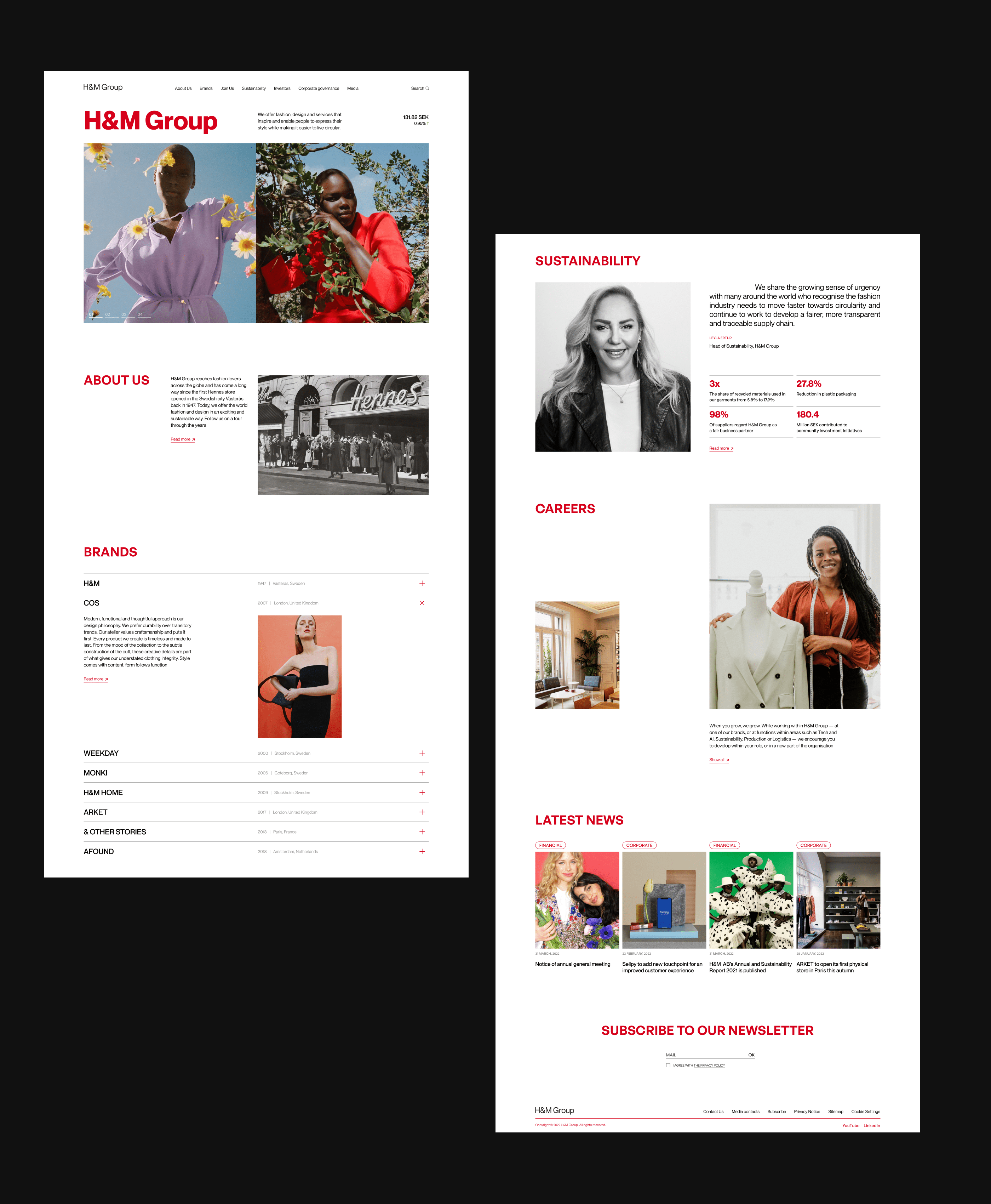 H&M GROUP | Corporate website redesign — Изображение №2 — Интерфейсы на Dprofile