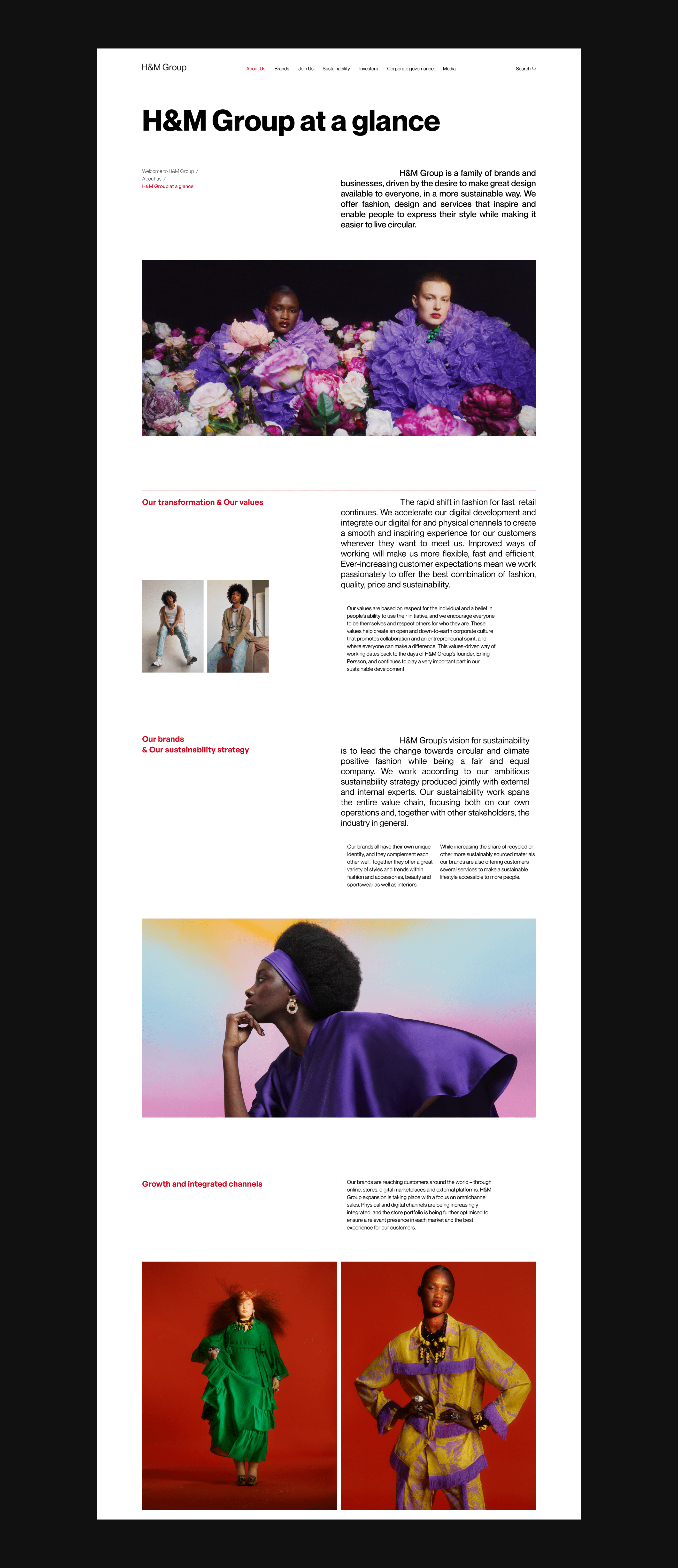 H&M GROUP | Corporate website redesign — Изображение №6 — Интерфейсы на Dprofile