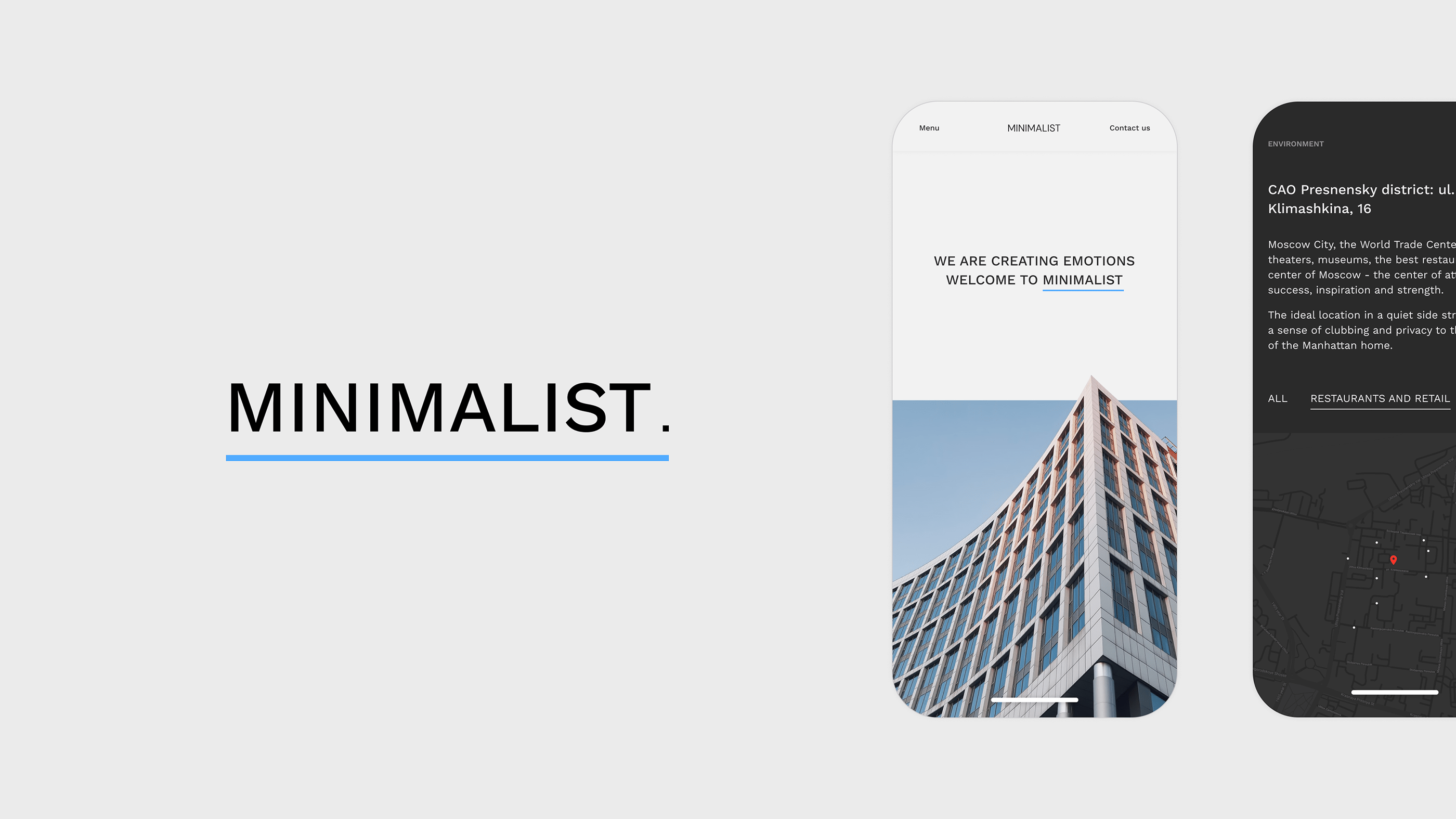 Minimalist - real estate project — Изображение №1 — Интерфейсы, Анимация на Dprofile