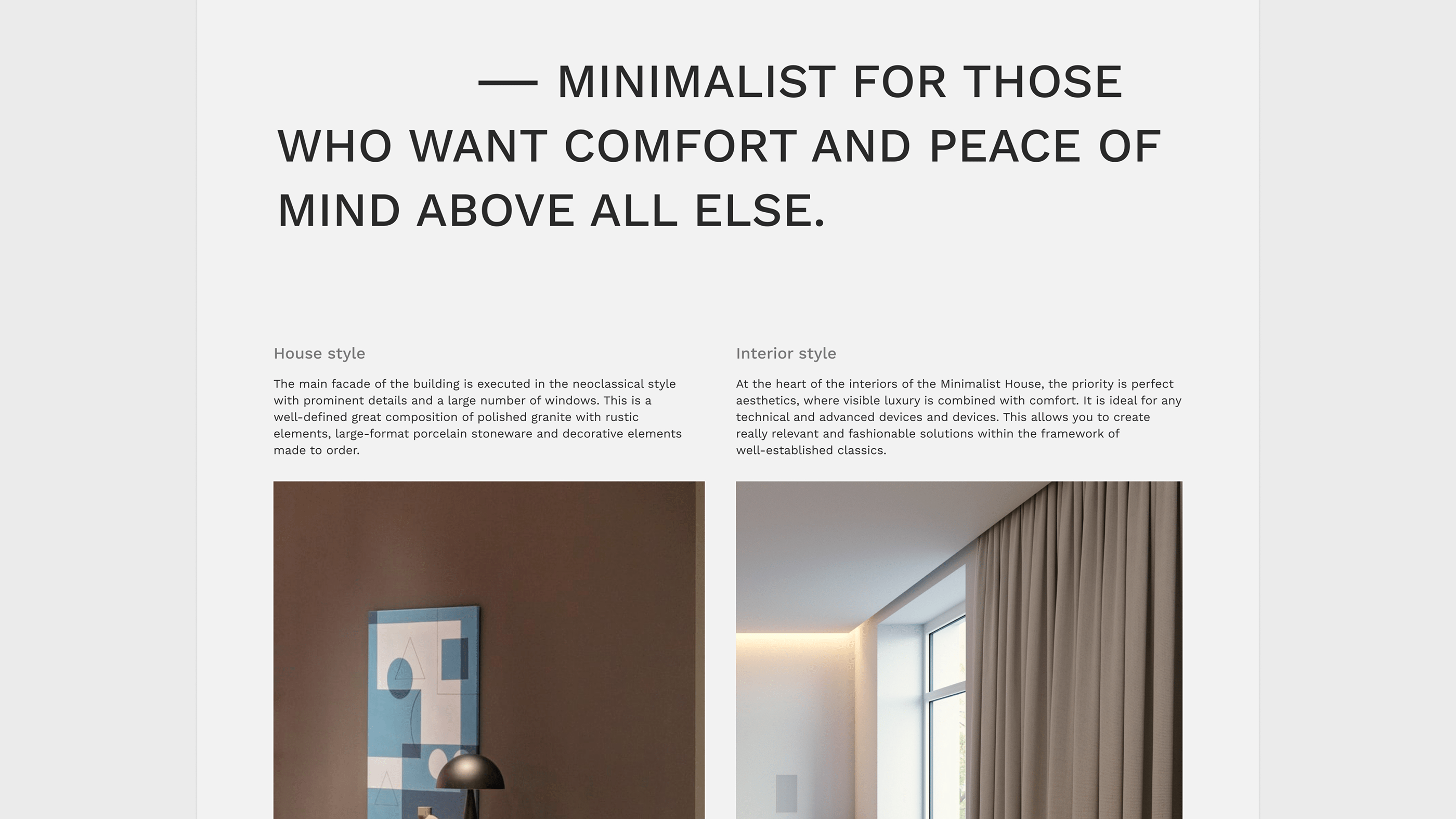 Minimalist - real estate project — Изображение №11 — Интерфейсы, Анимация на Dprofile