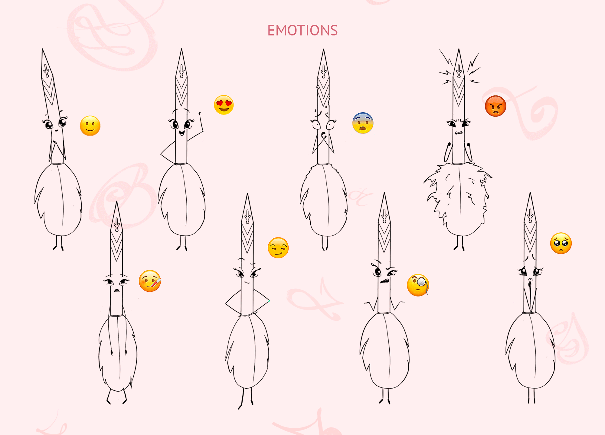 Бренд-персонаж для школы каллиграфии — Изображение №6 — Иллюстрация на Dprofile