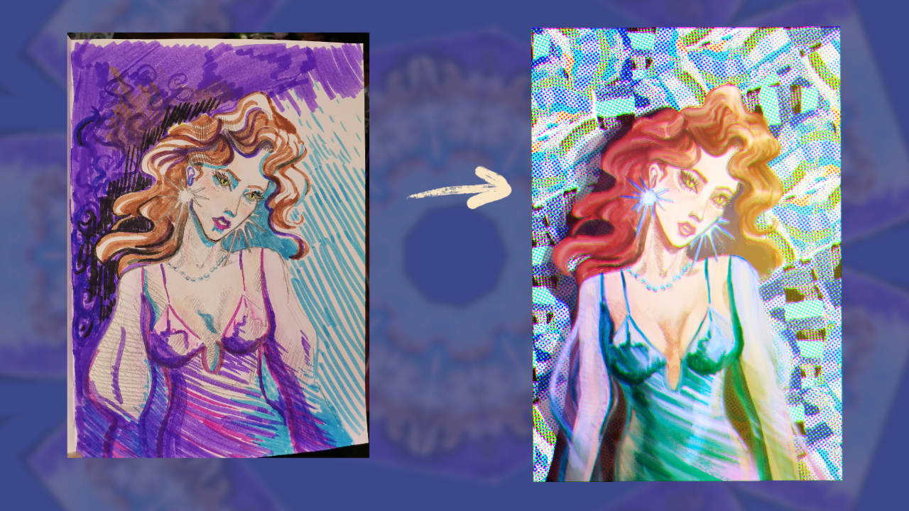 Retro party girl — Изображение №4 — Иллюстрация, Графика на Dprofile