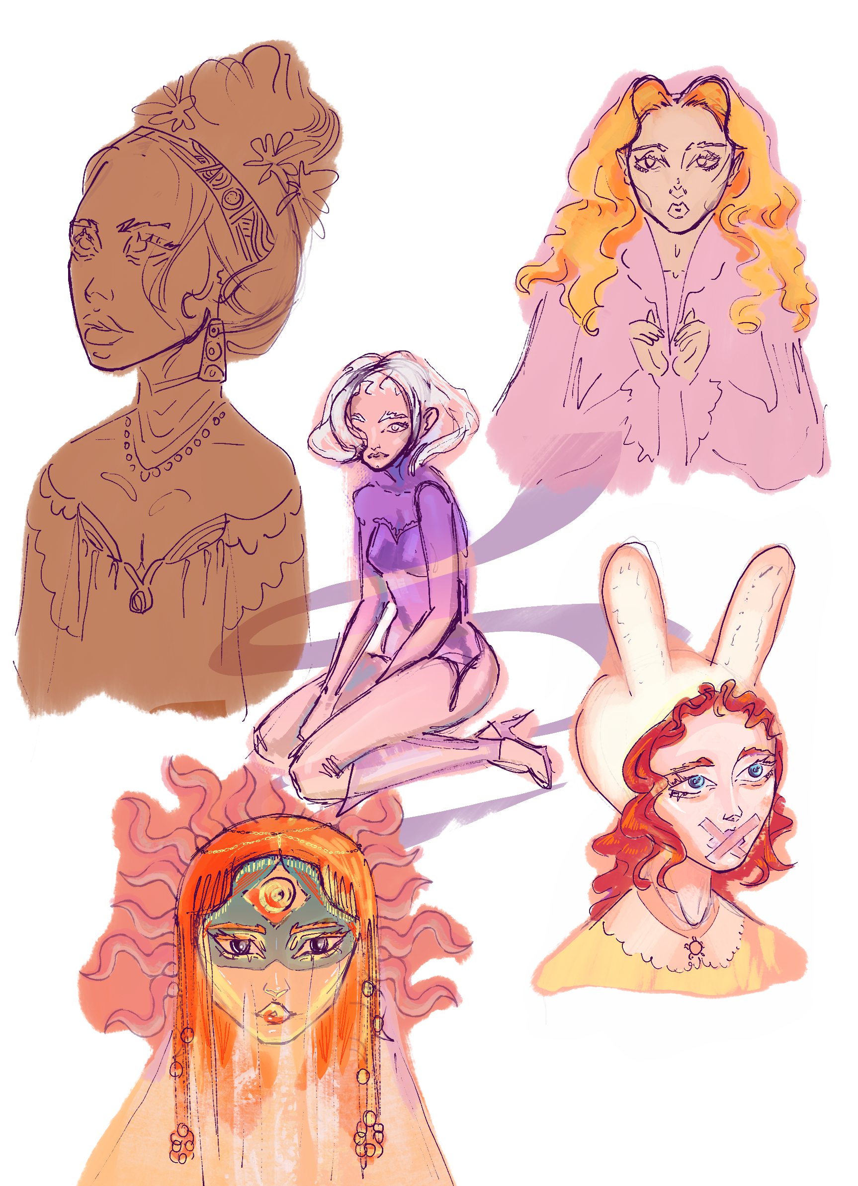 Скетч-коллаж героини — Изображение №2 — Иллюстрация, Графика на Dprofile