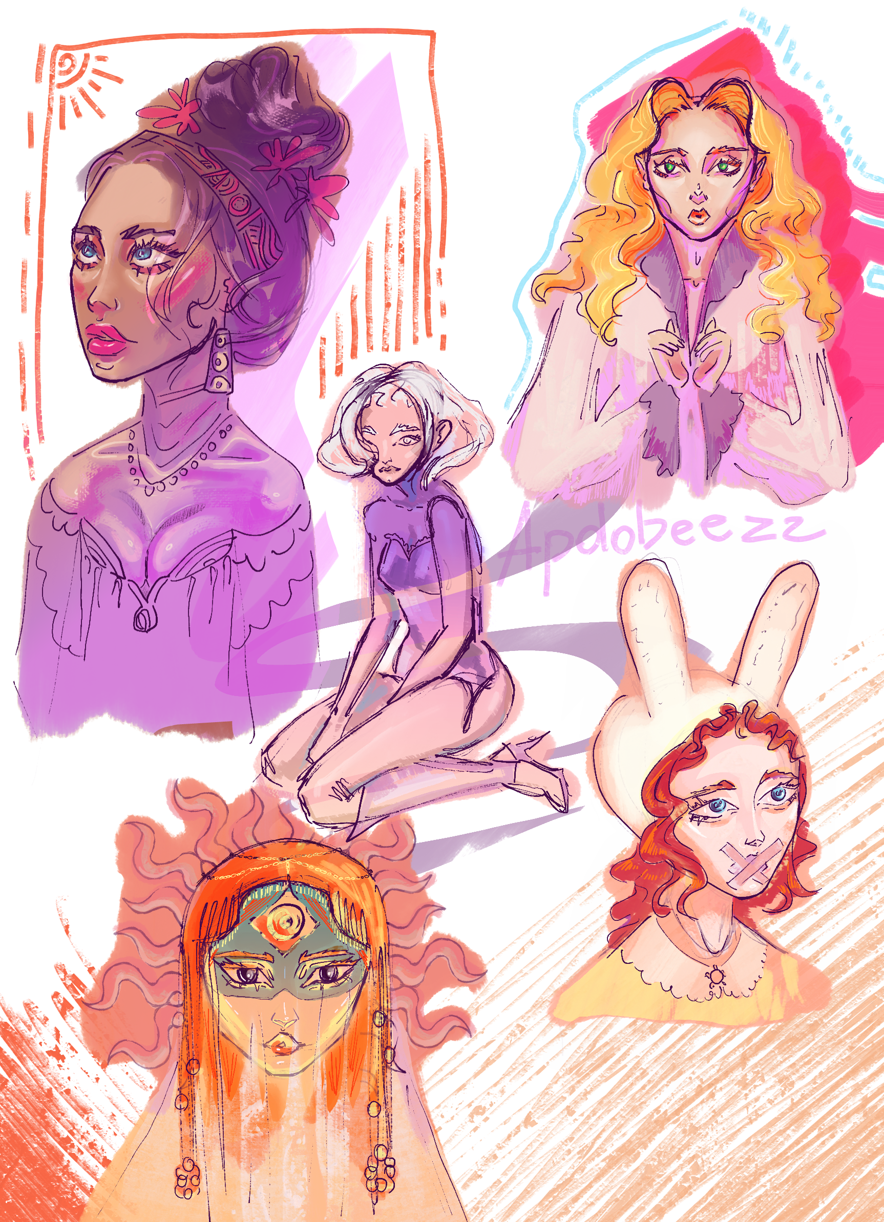 Скетч-коллаж героини — Изображение №1 — Иллюстрация, Графика на Dprofile