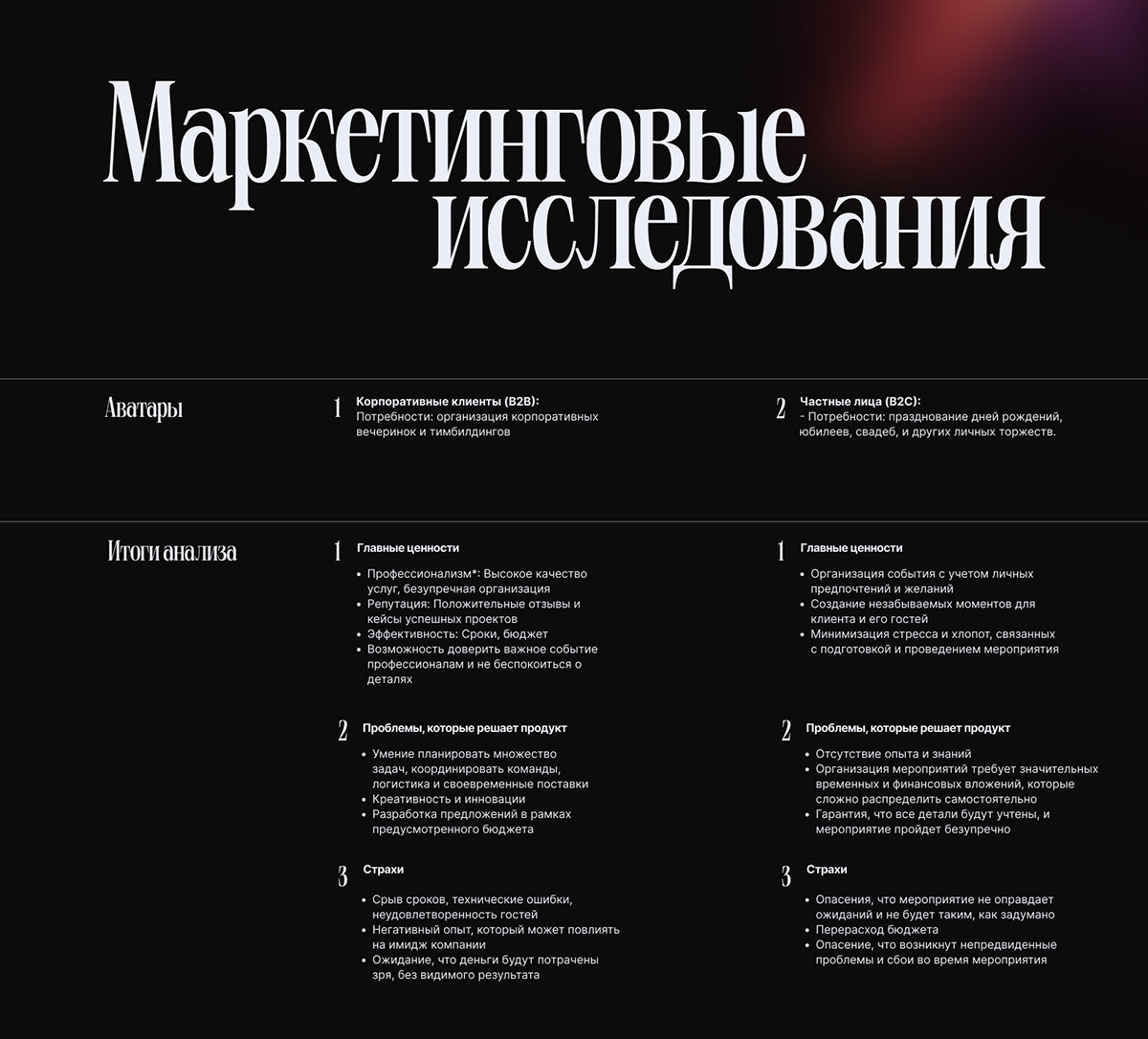 Лендинг для организации праздников и мероприятий — Изображение №3 — Интерфейсы на Dprofile