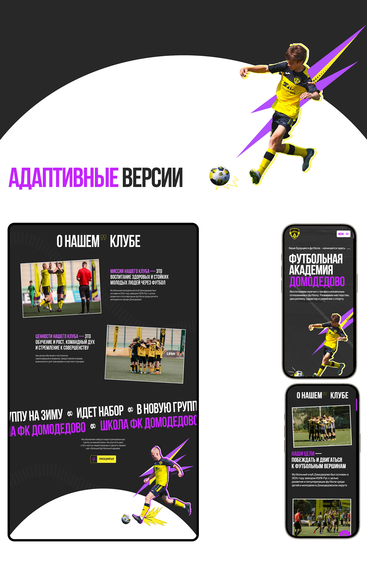 Сайт для Футбольного клуба Домодедово — Изображение №6 — Интерфейсы на Dprofile